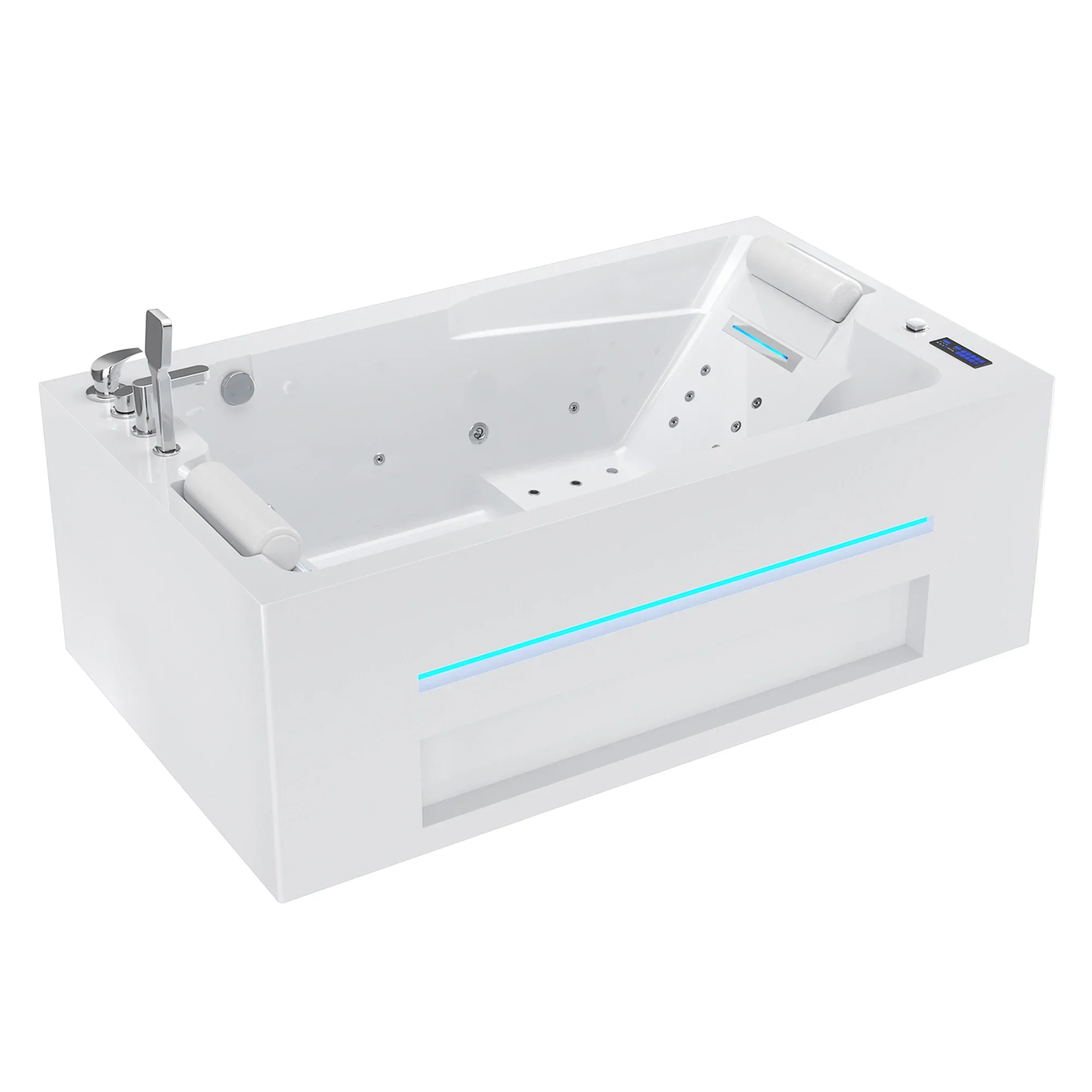 Empava 71-Inch Alcove Massage Inline Heater 2-Person LED Tub With Left Drain (EMPV-71JT802) - Image 6