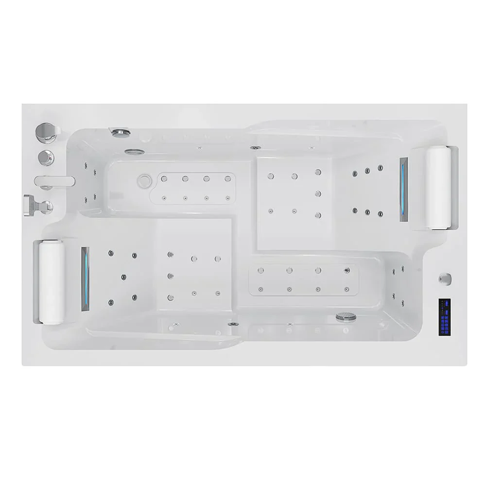 Empava 71-Inch Alcove Massage Inline Heater 2-Person LED Tub With Left Drain (EMPV-71JT802) - Image 7