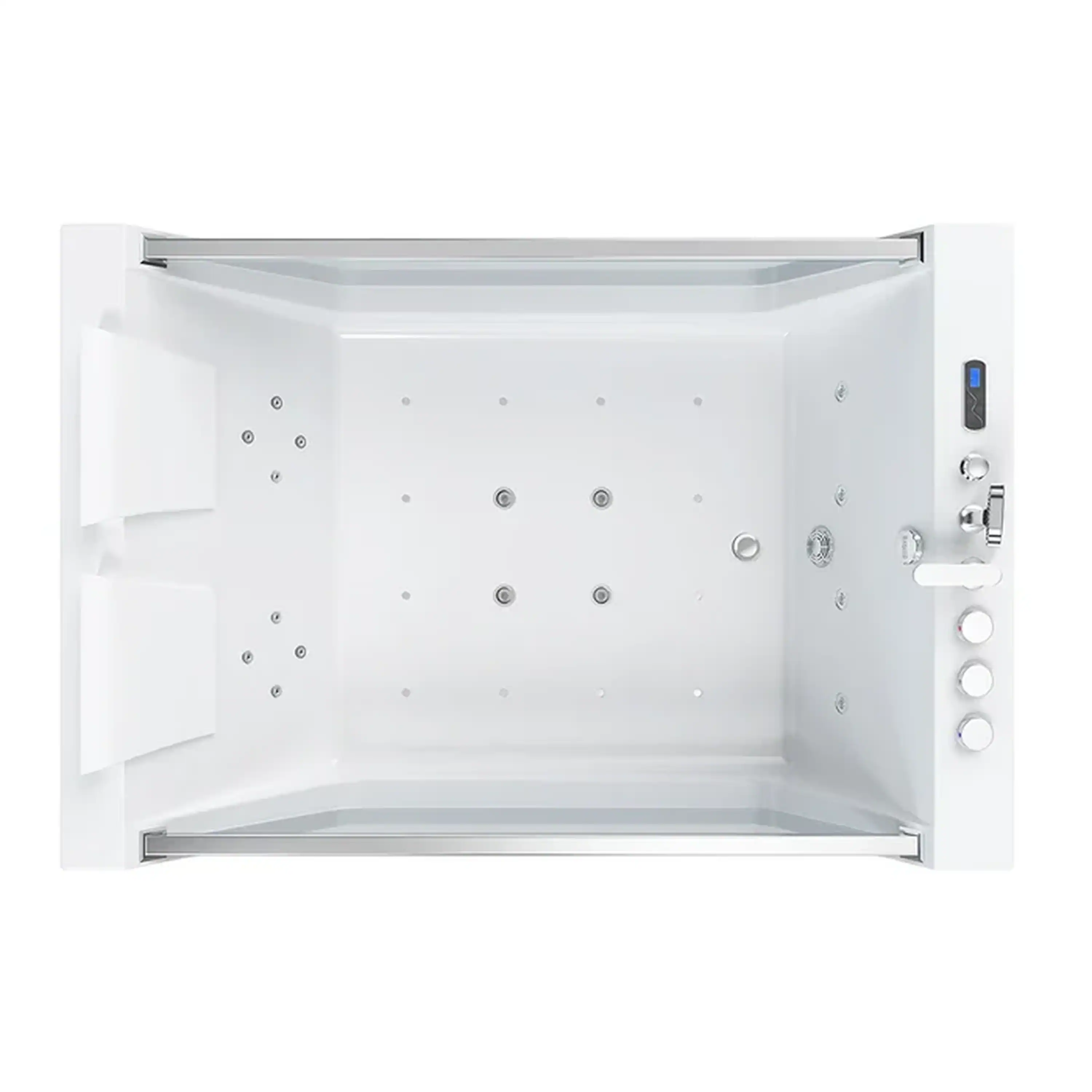 Empava 71-Inch Freestanding Combo Massage Whirlpool Inline Heater 2-Person Bathtub with Dual Glass Design (EMPV-71PRO01) - Image 8