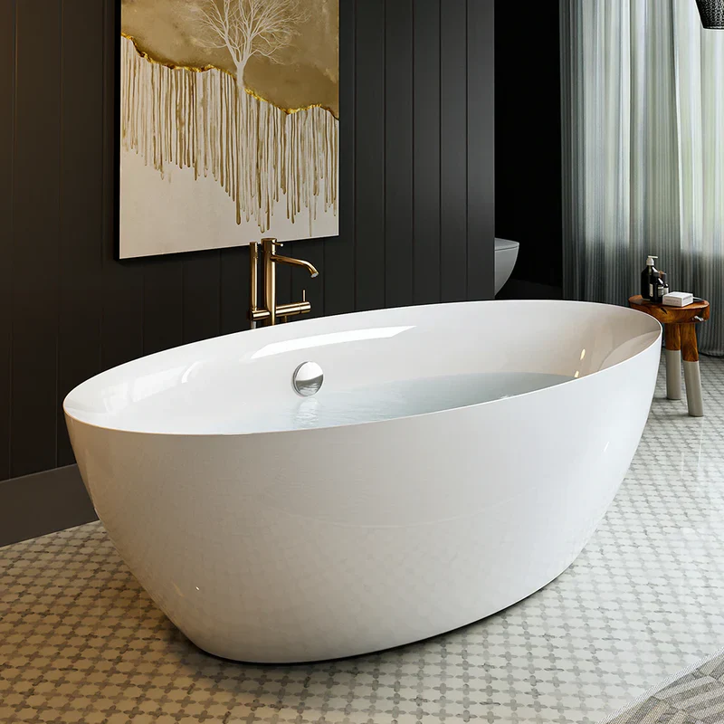 Empava 71-Inch Freestanding Soaking Tub with Center Drain (EMPV-71FT1503) - Image 3