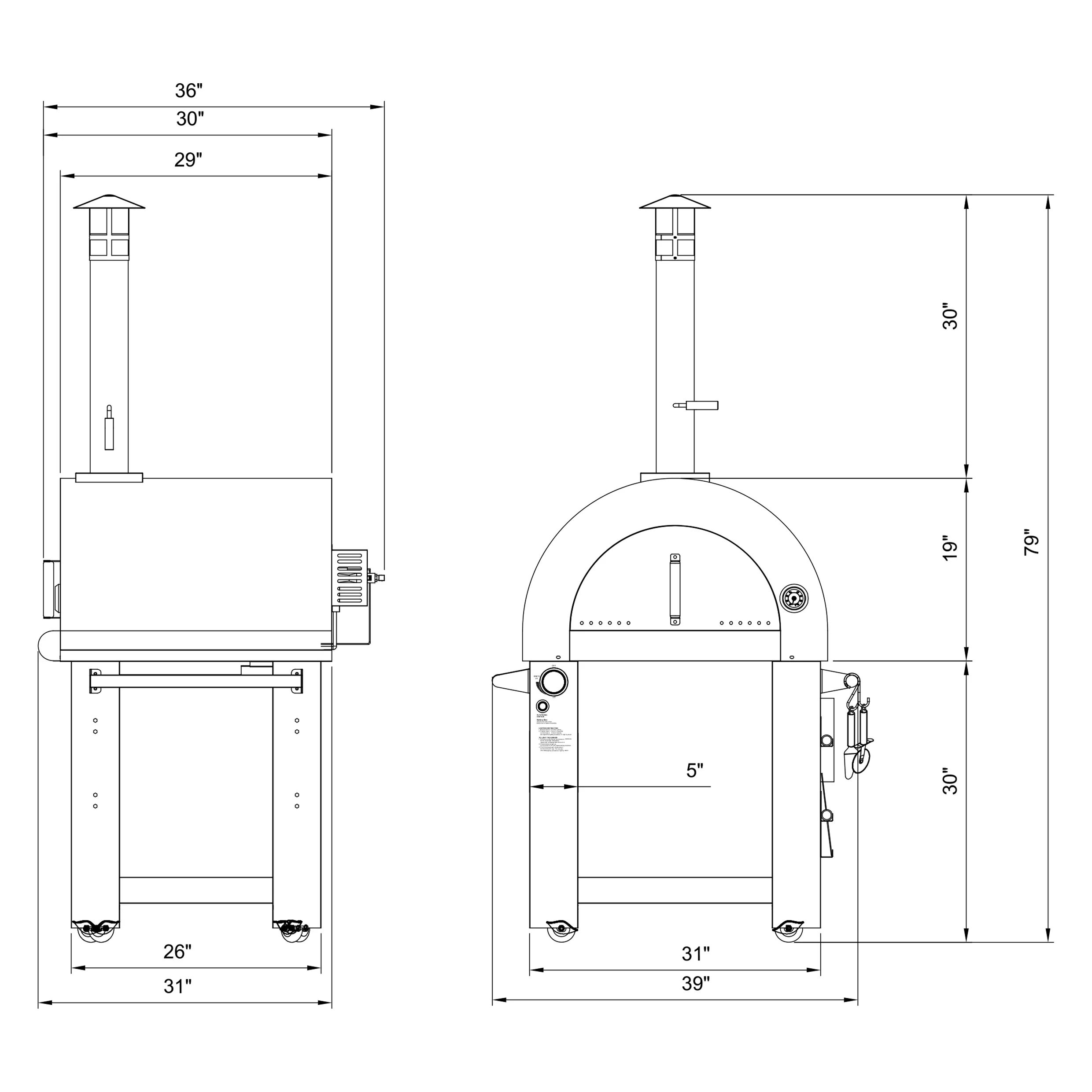 Empava Outdoor Wood Fired and Gas Pizza Oven in Stainless Steel (EMPV-PG03) - Image 13