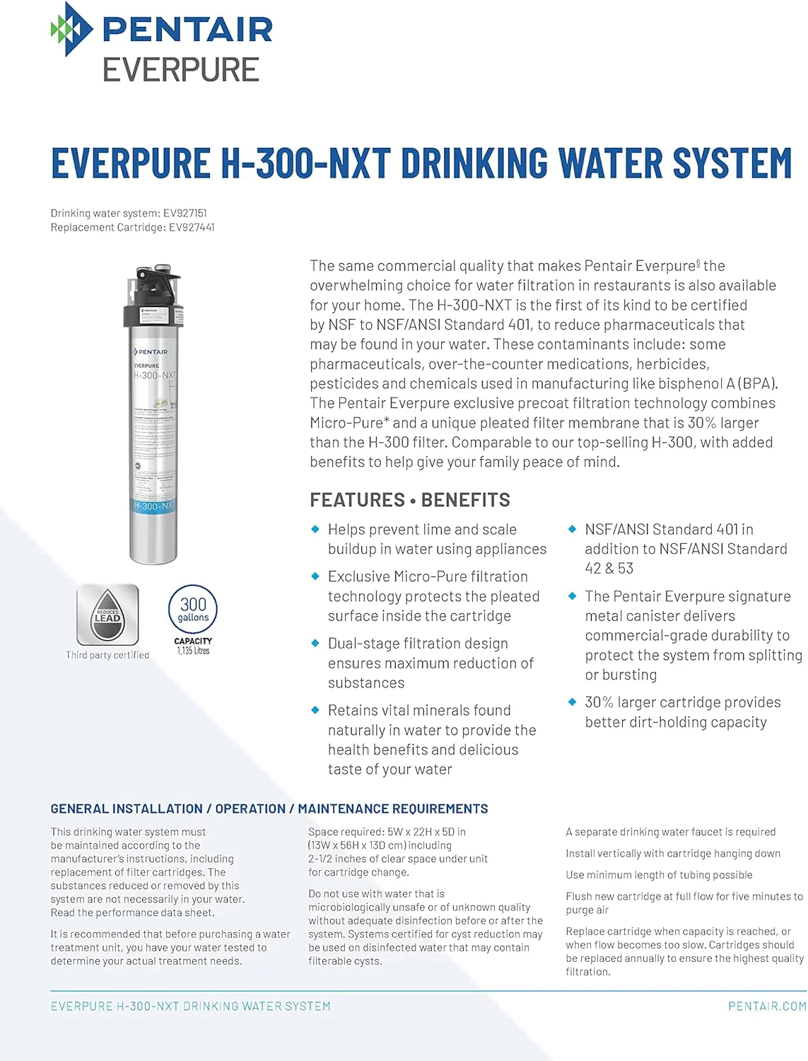 Everpure H-300-NXT Replacement Cartridge 6Pk (EV927446) - Image 5