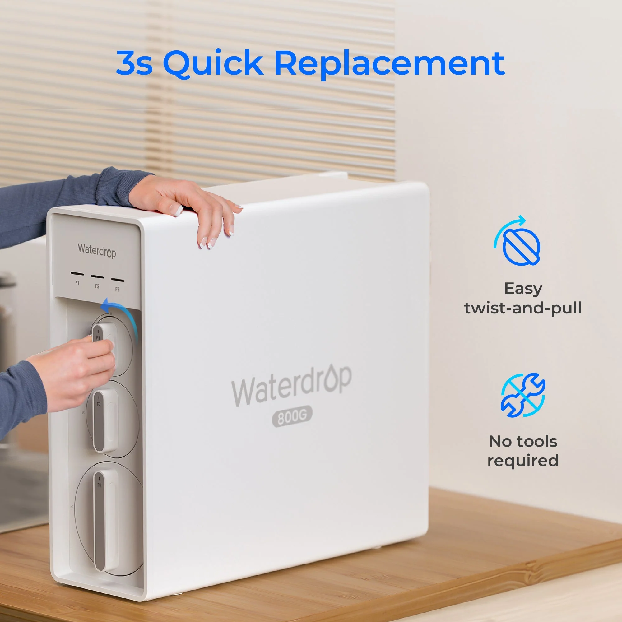 Waterdrop Filter, Replacement for WD-X12-Basic & WD-X8-Basic & WD-X8-PRO Reverse Osmosis System, 12-month Lifetime (WD-F1G) - Image 4