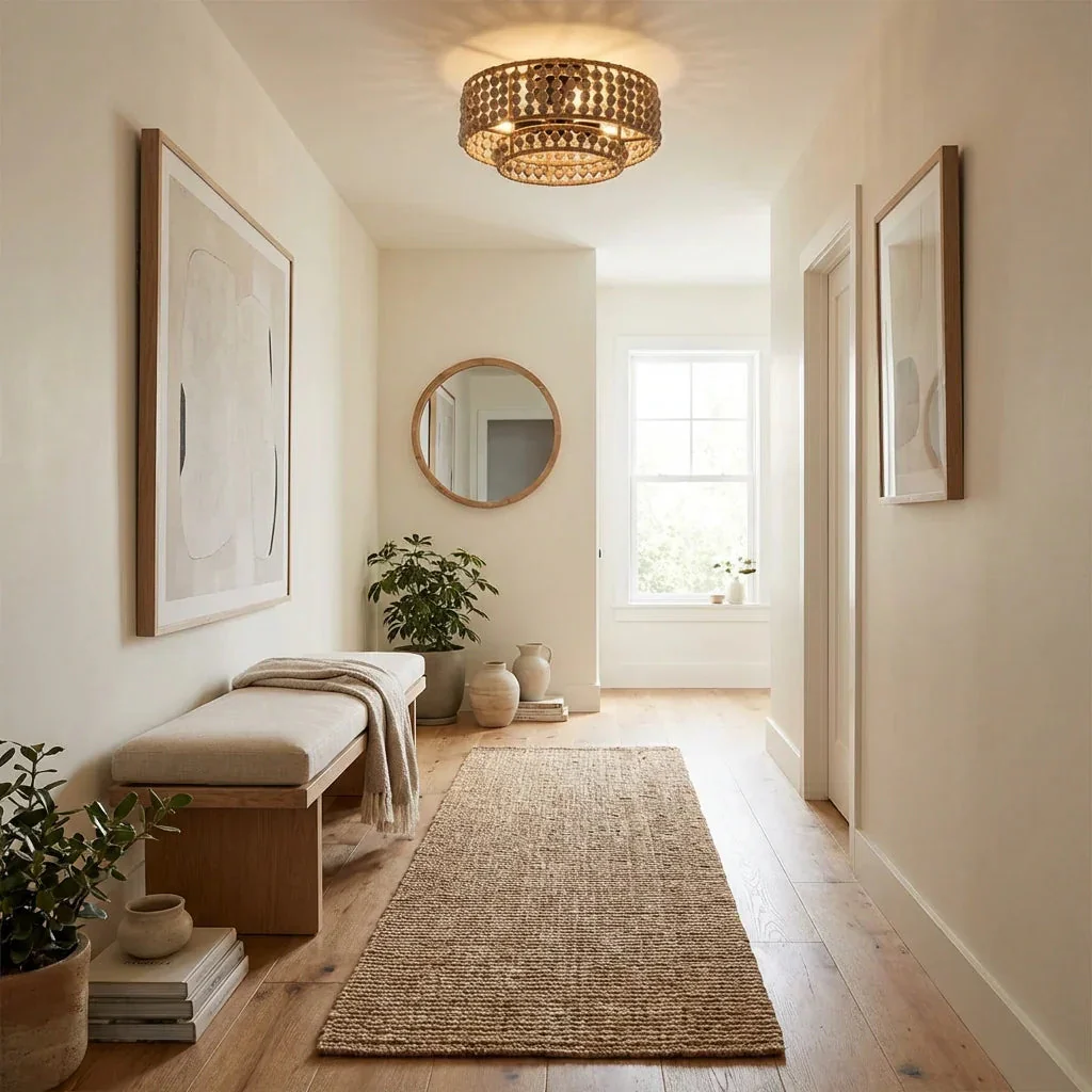 Parrot Uncle Farmhouse 3-Light Wood Beaded Flush Mount Ceiling Lights (W9127-3110V) - Image 3