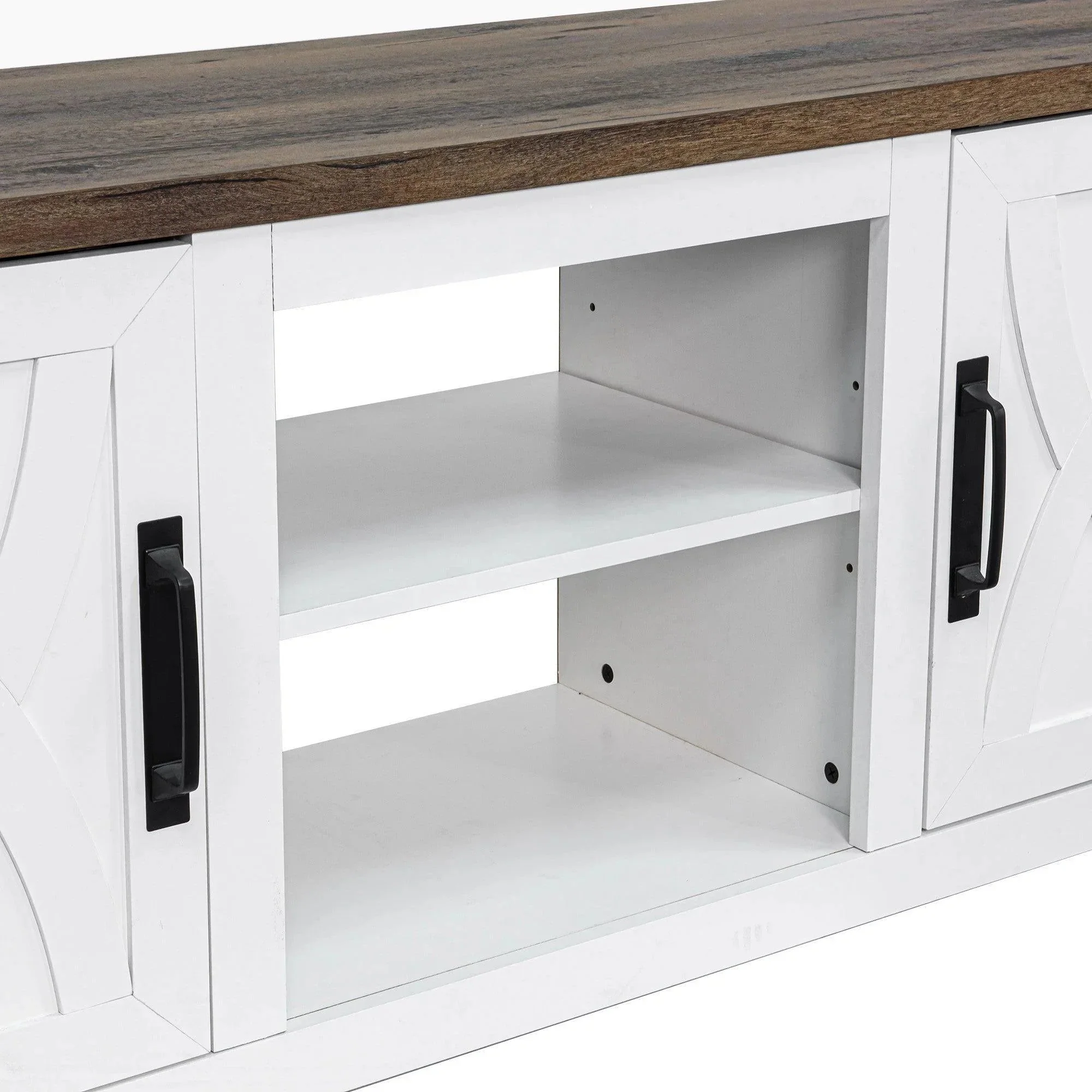 Parrot Uncle Farmhouse TV Stand for 58 Inch TV Storage Cabinet for Living Room - Image 3