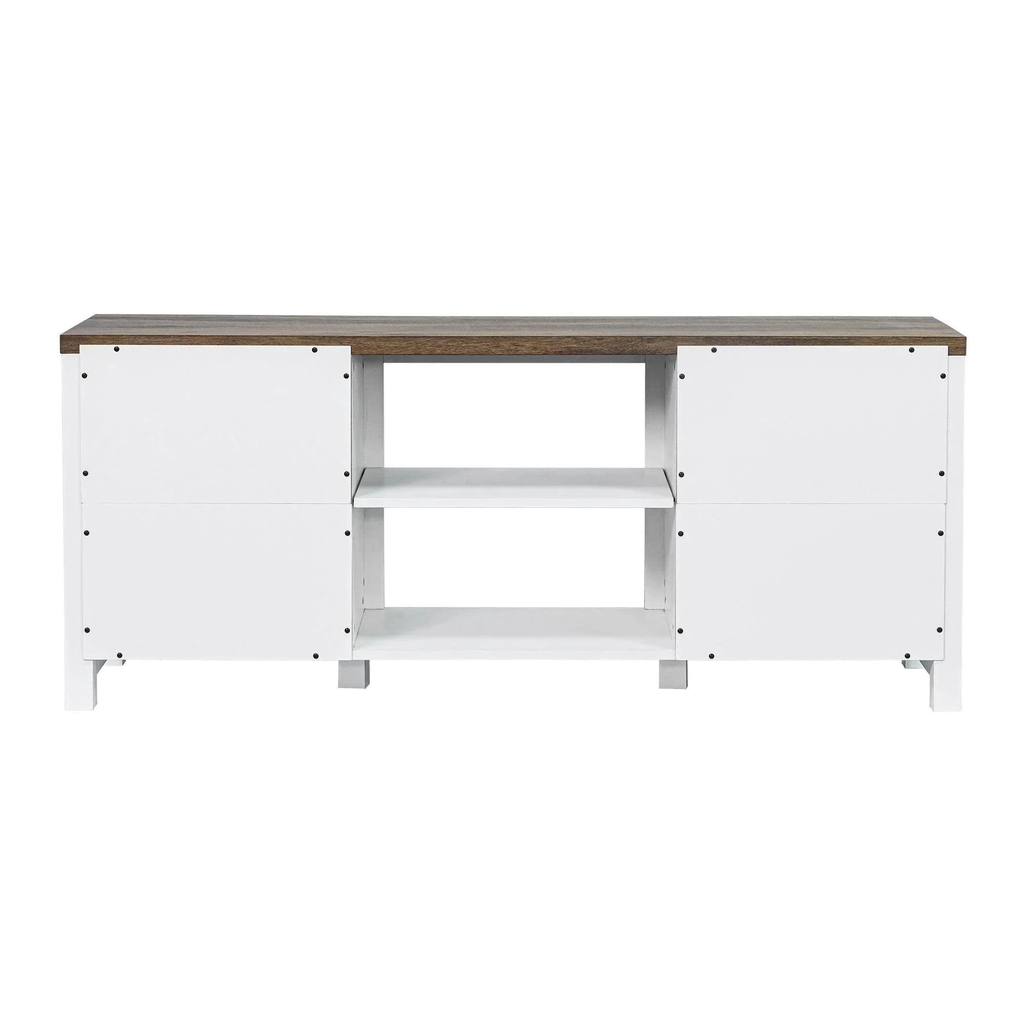 Parrot Uncle Farmhouse TV Stand for 58 Inch TV Storage Cabinet for Living Room - Image 4