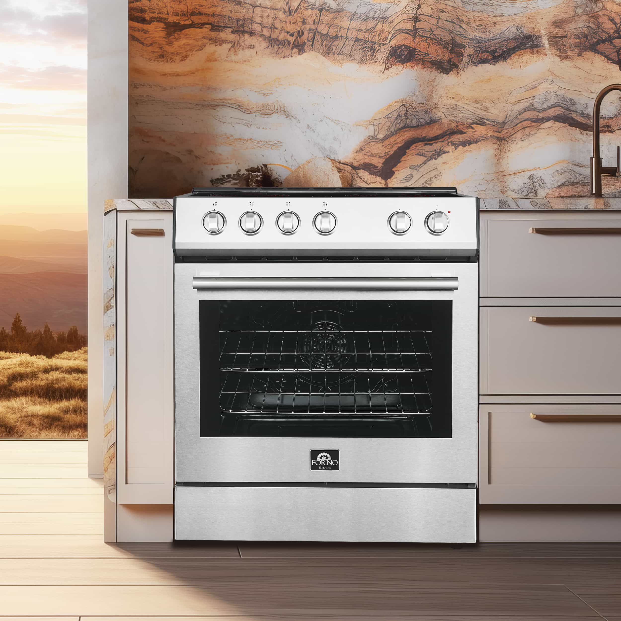 Forno 2-Piece Appliance Package - 30-Inch Electric Range and 31-Inch Refrigerator, Left Hinge in Stainless Steel (FBDL-003-04US) - Image 3