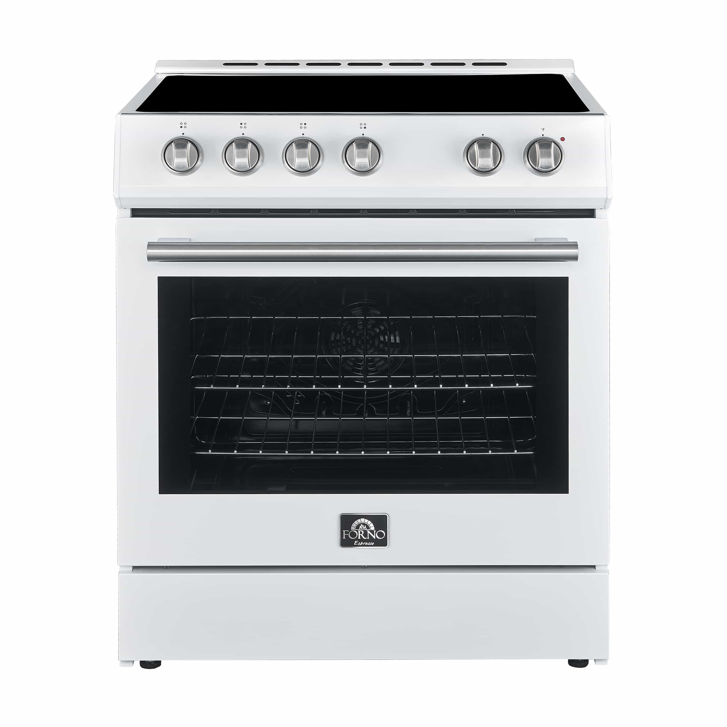 Forno 2-Piece Appliance Package - 30-Inch Electric Range and 31-Inch Refrigerator, Left Hinge in White with Stainless Steel Handle (FBDL-003-08US) - Image 2