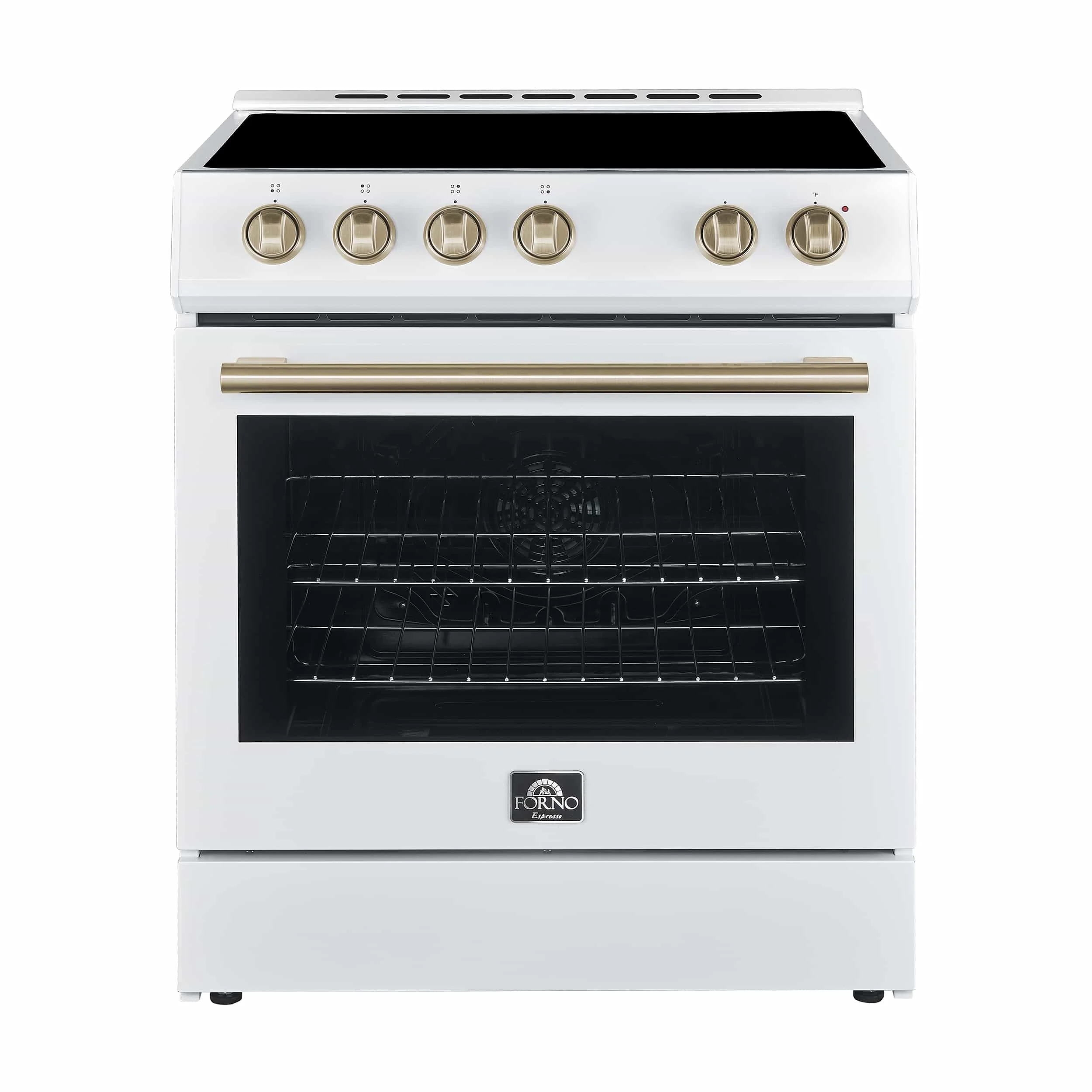 Forno 2-Piece Appliance Package - 30-Inch Electric Range and 36-Inch French Door Refrigerator in White with Stainless Steel Handle (FBDL-003-09US) - Image 4