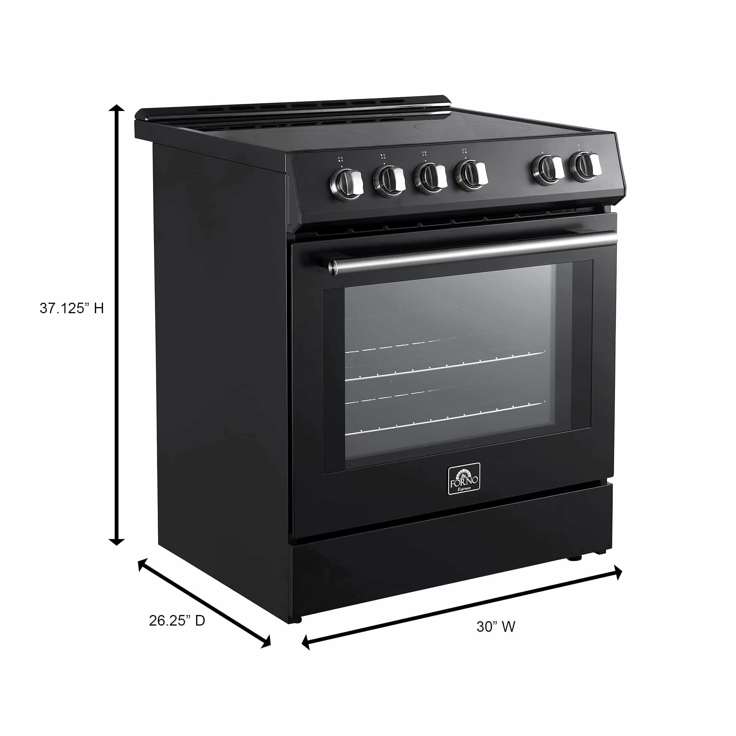 Forno 2-Piece Appliance Package - 30-Inch Electric Range and 31-Inch Refrigerator in Black with Stainless Steel Handle (FBDL-003-12US) - Image 13