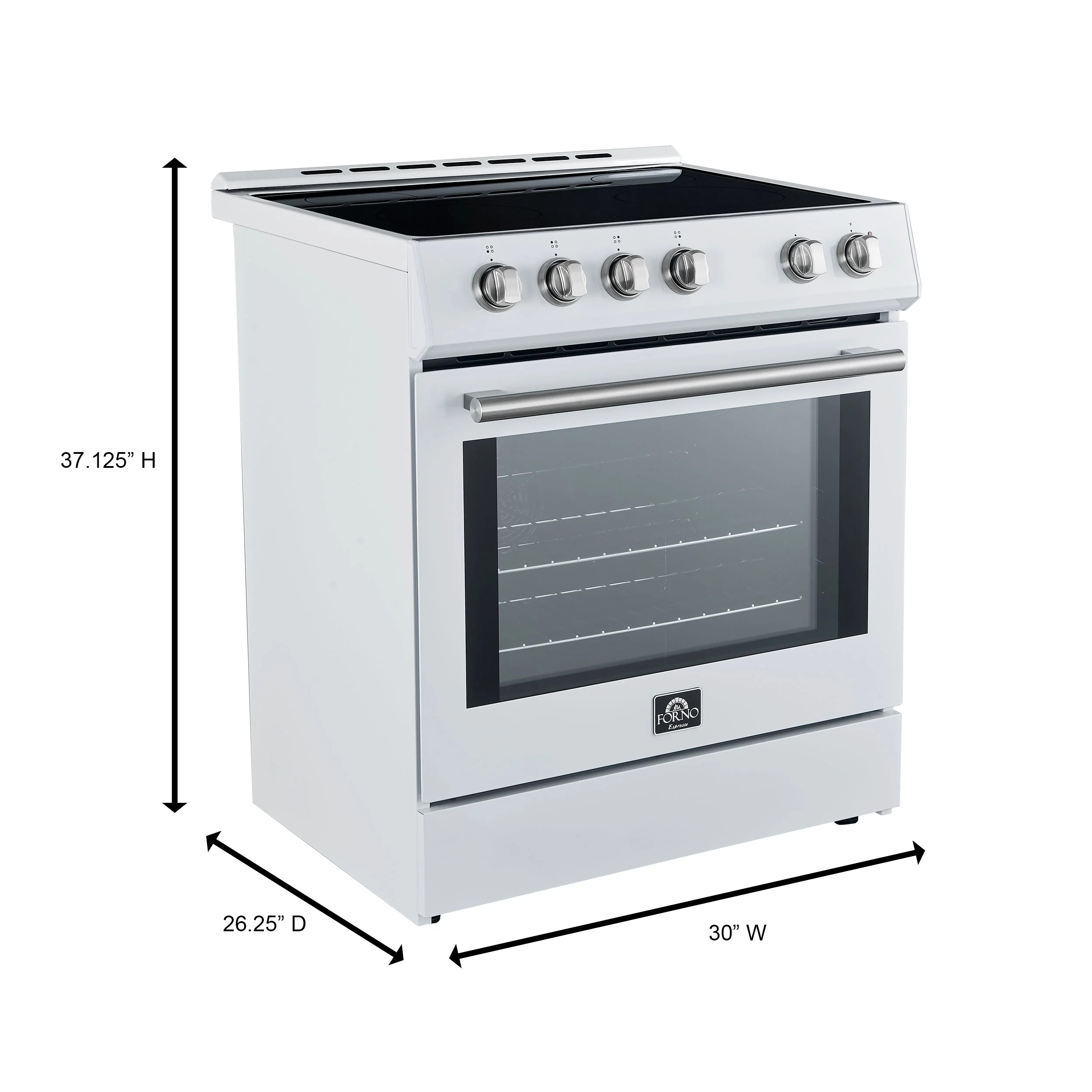 Forno 2-Piece Appliance Package - 30-Inch Slide-In Induction Range and 31-Inch Refrigerator, Right Hinge in White with Stainless Steel Handle (FBDL-014-06CAUS) - Image 10