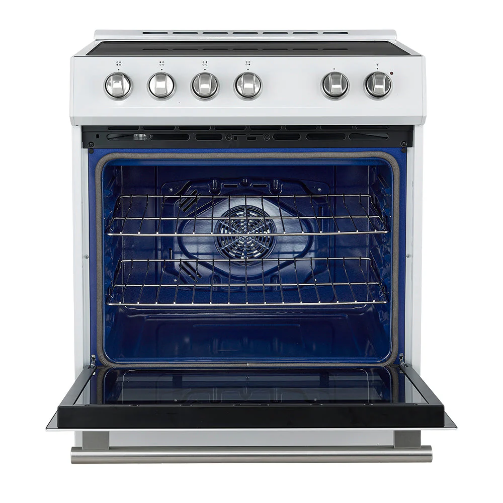 Forno 2-Piece Appliance Package - 30-Inch Slide-In Induction Range and 31-Inch Refrigerator, Left Hinge in White with Stainless Steel Handle (FBDL-014-07CAUS) - Image 4