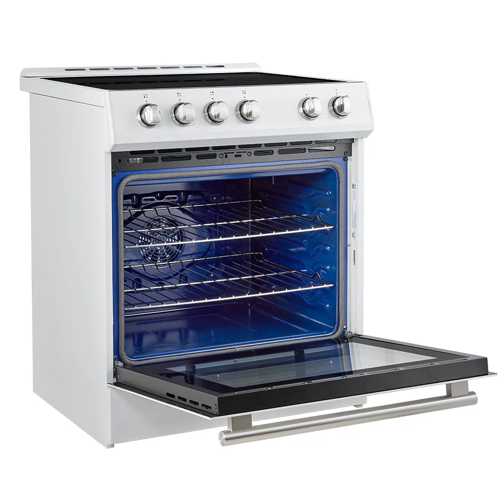 Forno 2-Piece Appliance Package - 30-Inch Slide-In Induction Range and 31-Inch Refrigerator, Left Hinge in White with Stainless Steel Handle (FBDL-014-07CAUS) - Image 5