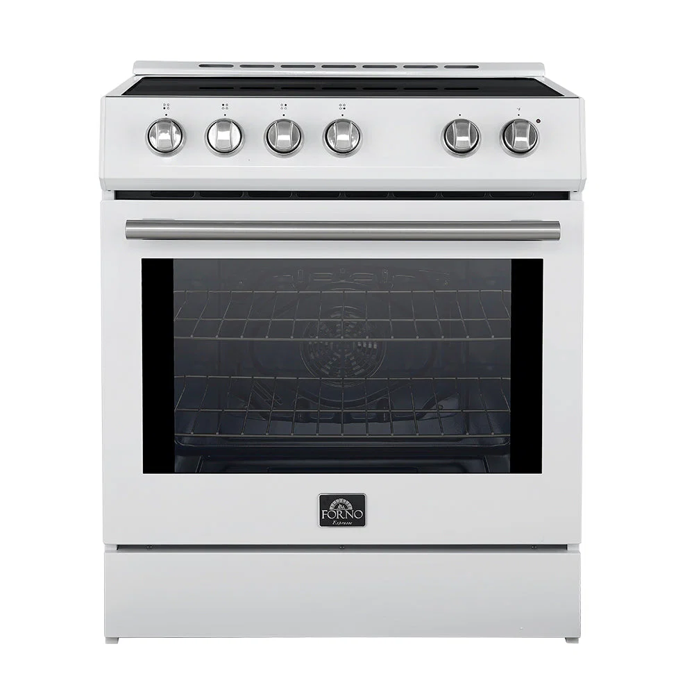 Forno 2-Piece Appliance Package - 30-Inch Slide-In Induction Range and 36-Inch French Door Refrigerator in White with Stainless Steel Handle (FBDL-014-08CAUS) - Image 2