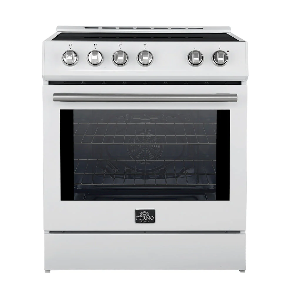 Forno 2-Piece Appliance Package - 30-Inch Slide-In Induction Range and 30-Inch French Door Refrigerator in White with Stainless Steel Handle (FBDL-014-10CAUS) - Image 2