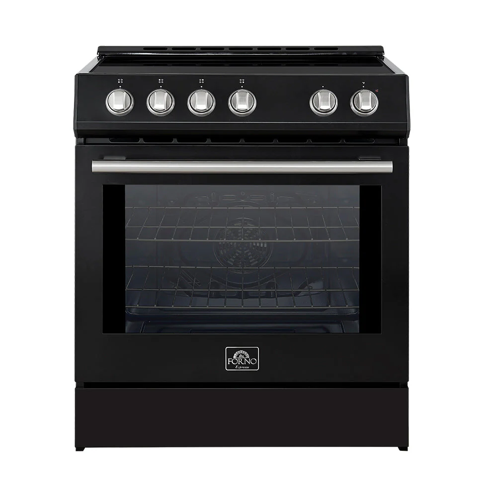 Forno 2-Piece Appliance Package - 30-Inch Slide-In Induction Range and 31-Inch Bottom Freezer Door Refrigerator in Black with Stainless Steel Handle (FBDL-014-12CAUS) - Image 2