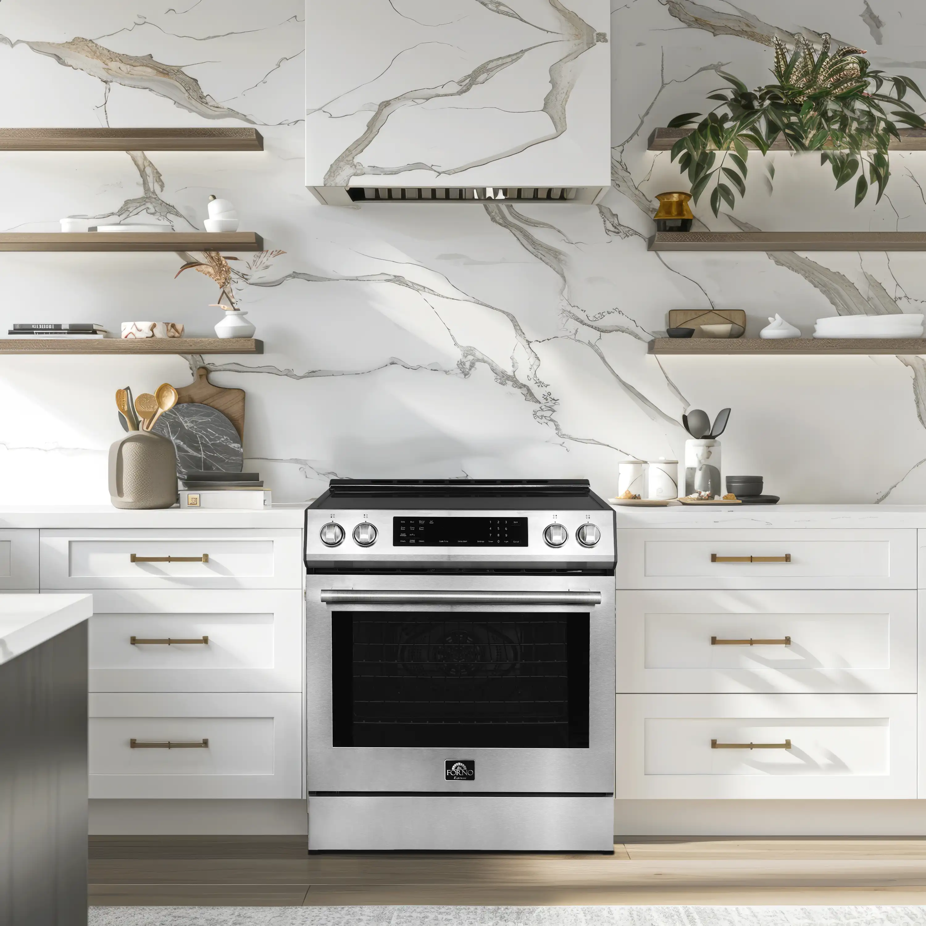 Forno 2-Piece Appliance Package - 30-Inch Induction Range and 31-Inch Refrigerator, Left Hinge in Stainless Steel (FBDL-015-02CAUS) - Image 3