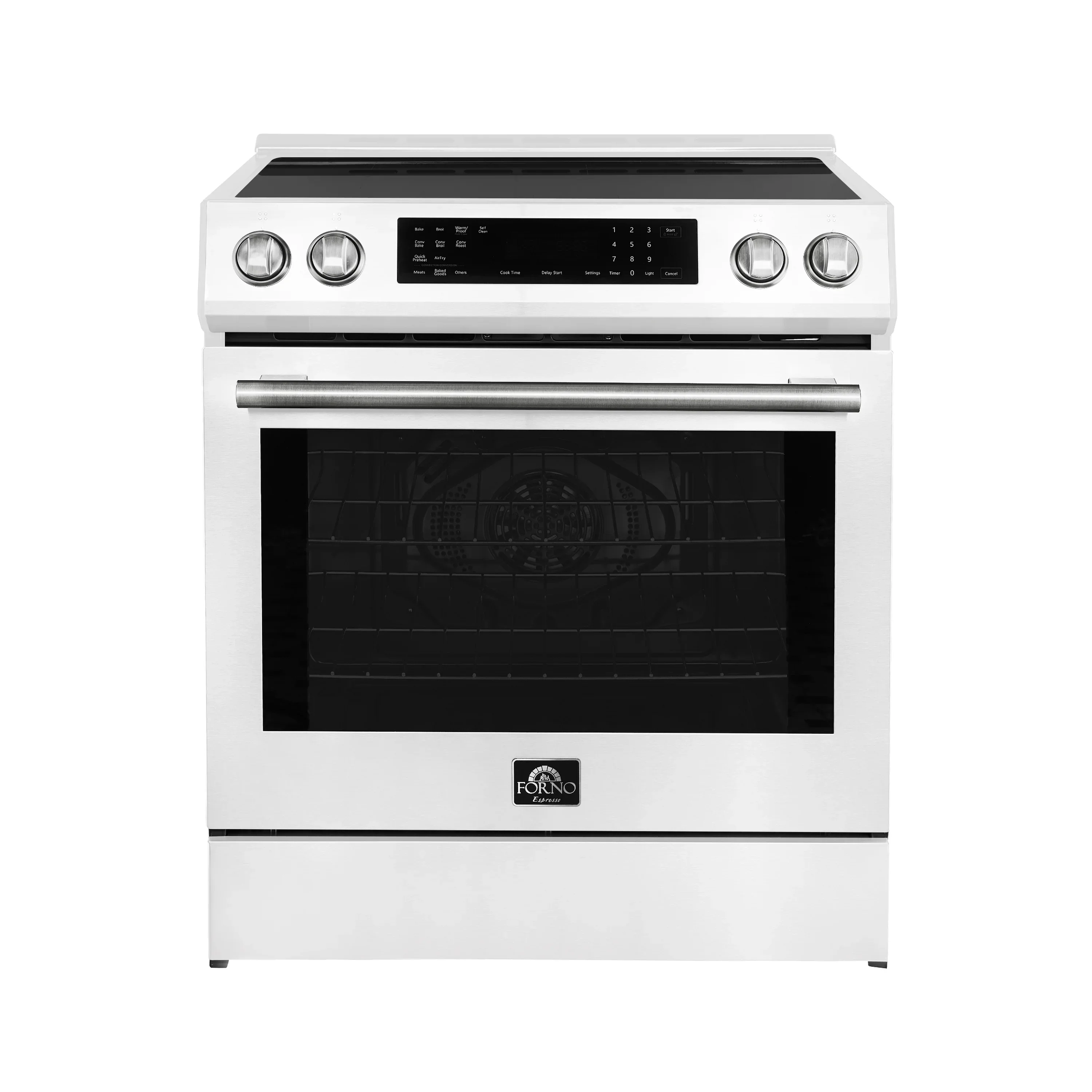 Forno 2-Piece Appliance Package - 30-Inch Induction Range and 31-Inch Refrigerator, Right Hinge in White with Stainless Steel Handle (FBDL-015-06CAUS) - Image 2