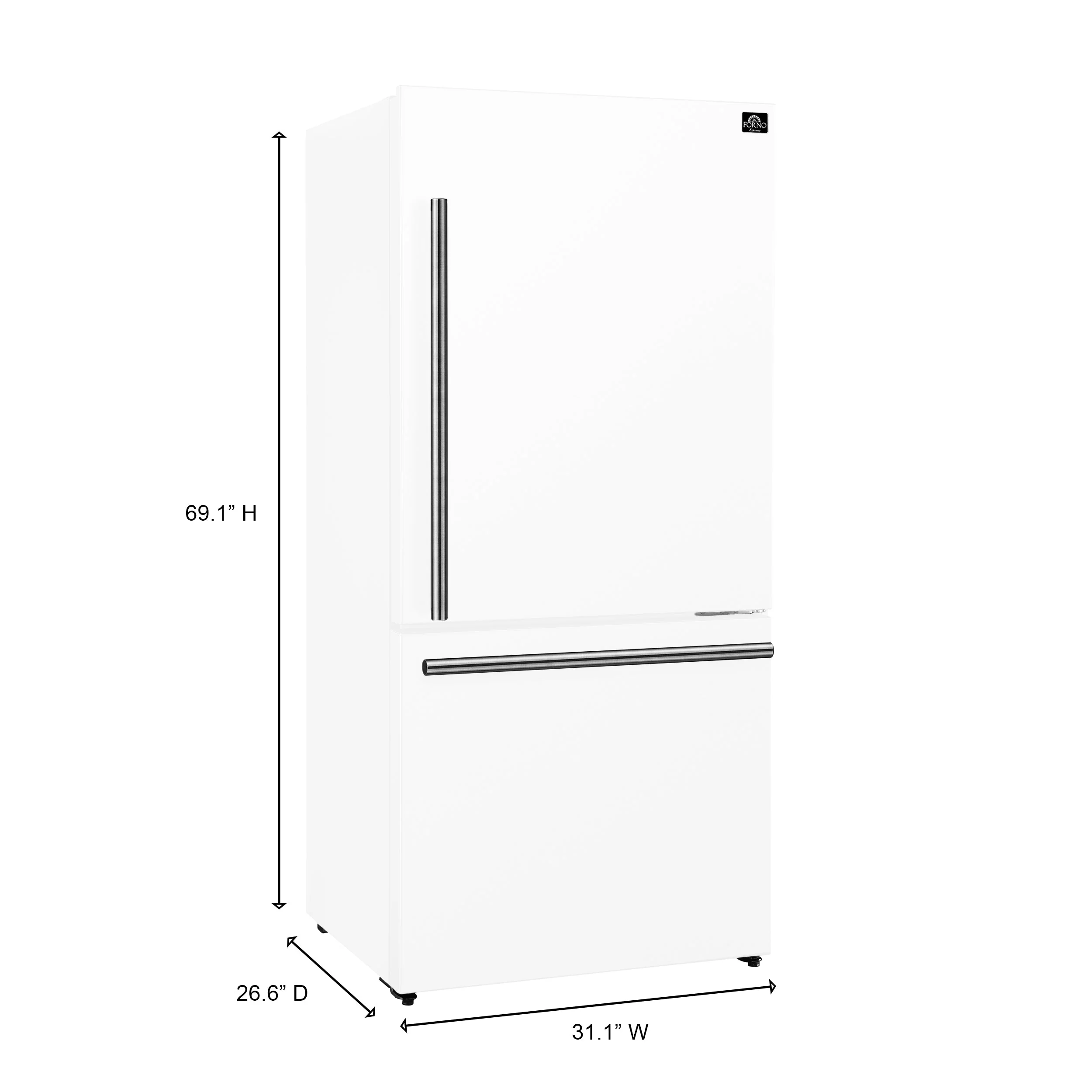 Forno 2-Piece Appliance Package - 30-Inch Induction Range and 31-Inch Refrigerator, Right Hinge in White with Stainless Steel Handle (FBDL-015-06CAUS) - Image 21