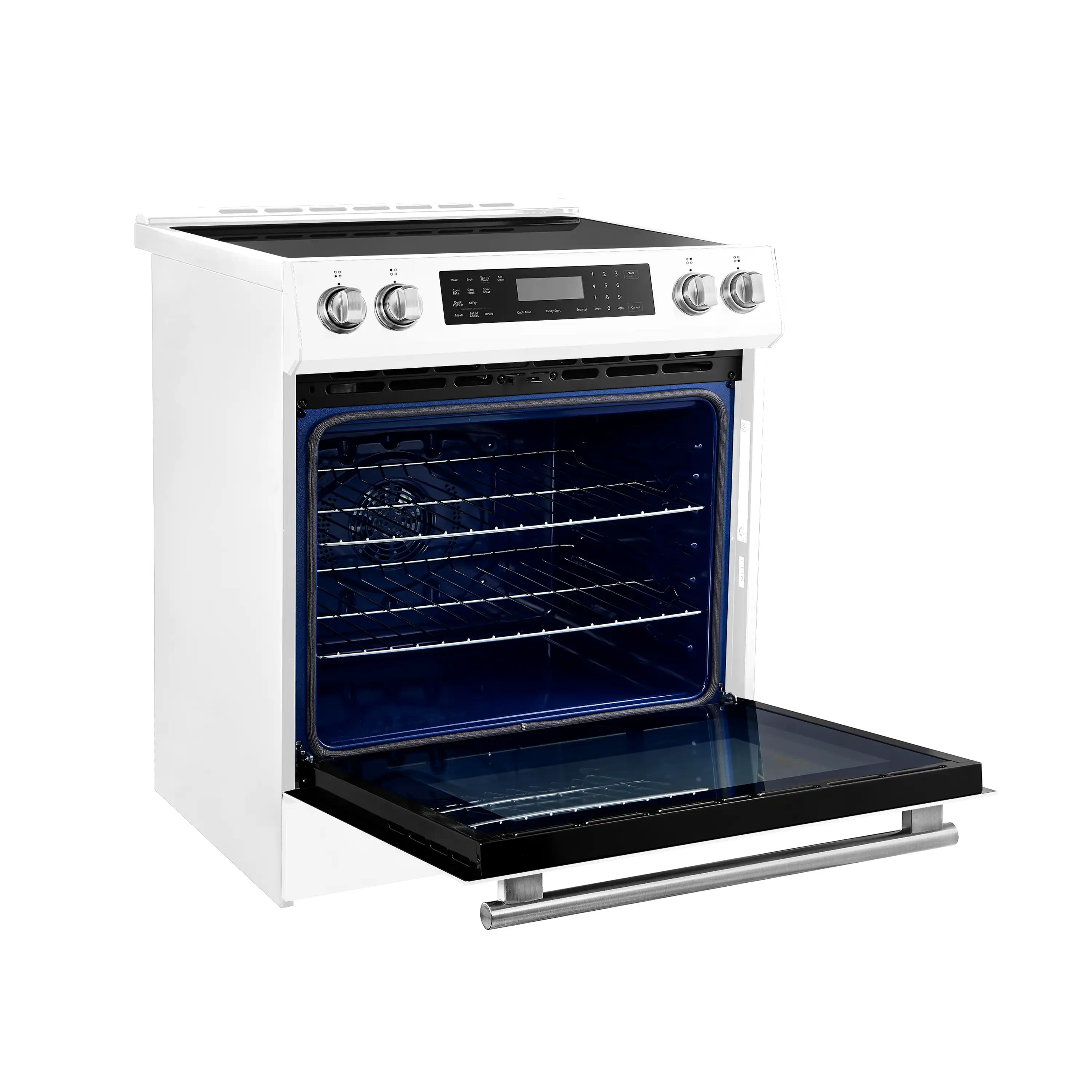 Forno 2-Piece Appliance Package - 30-Inch Induction Range and 31-Inch Refrigerator, Left Hinge in White with Stainless Steel Handle (FBDL-015-07CAUS) - Image 6
