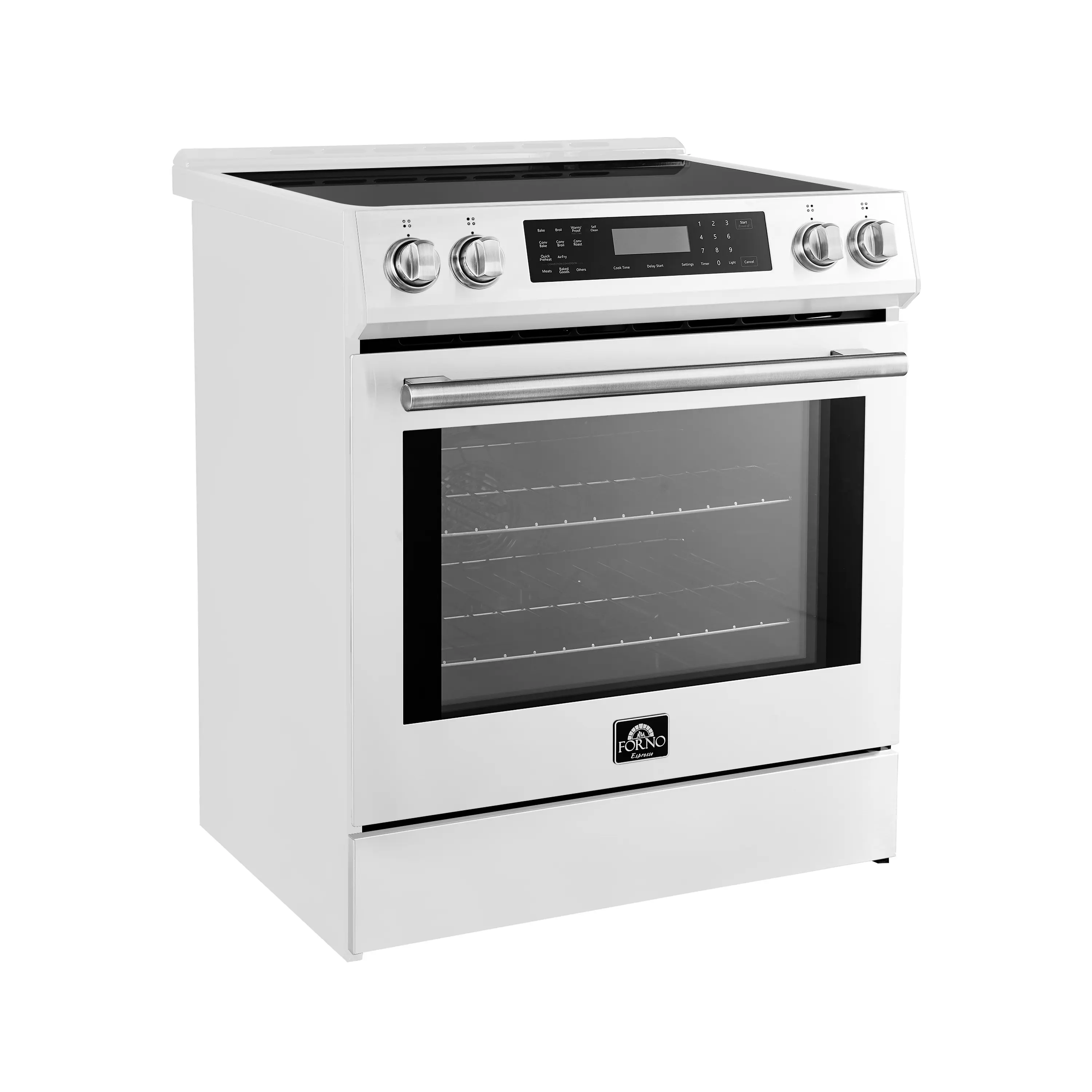 Forno 2-Piece Appliance Package - 30-Inch Induction Range and 30-Inch French Door Refrigerator in White with Stainless Steel Handle (FBDL-015-10CAUS) - Image 4