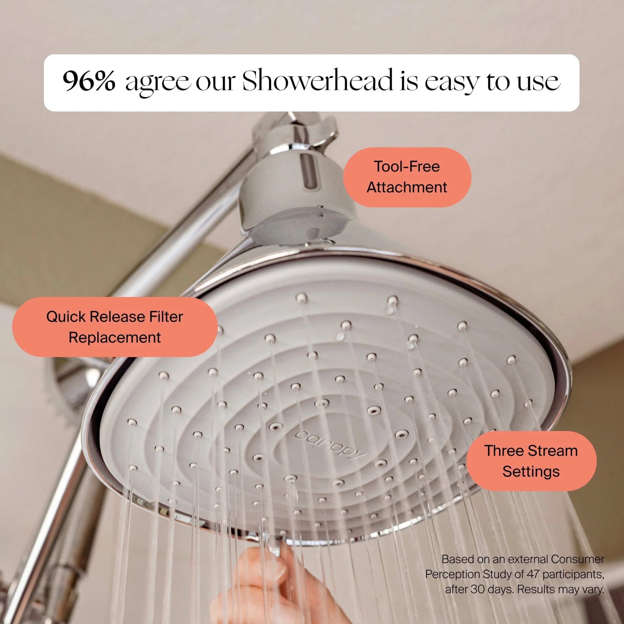 Canopy Filtered Tool-Free Showerhead with Felt Diffuser - Image 12