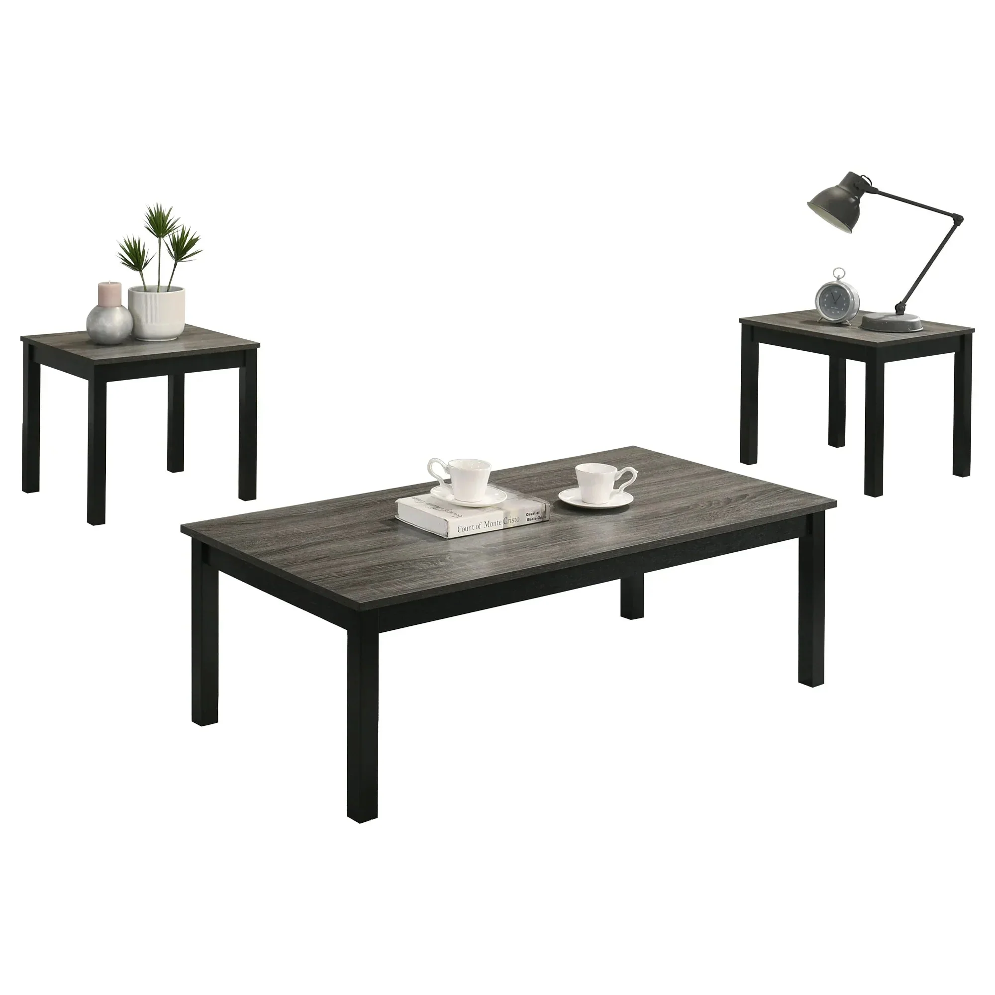 Parrot Uncle Findlay 3-Piece 47.5-Inch Rectangle Faux Marble Top Coffee Table Set with Solid Wood Legs - Image 20