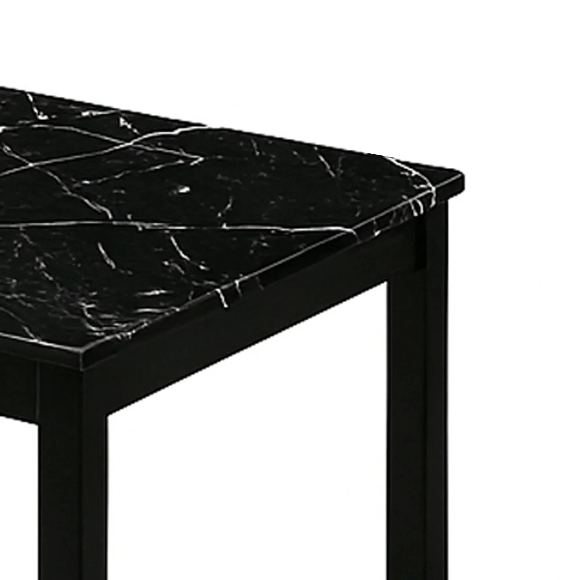 Parrot Uncle Findlay 3-Piece 47.5-Inch Rectangle Faux Marble Top Coffee Table Set with Solid Wood Legs - Image 3