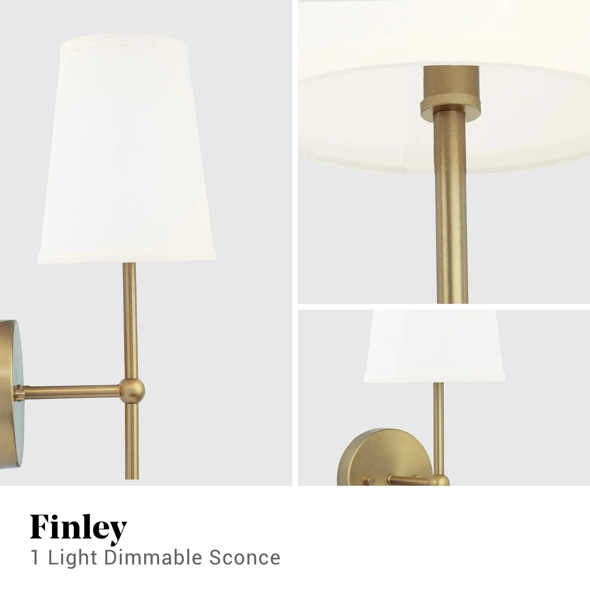 Parrot Uncle Finley 1-Light Satin Gold Dimmable Bathroom Wall Sconce (FI901G) - Image 3