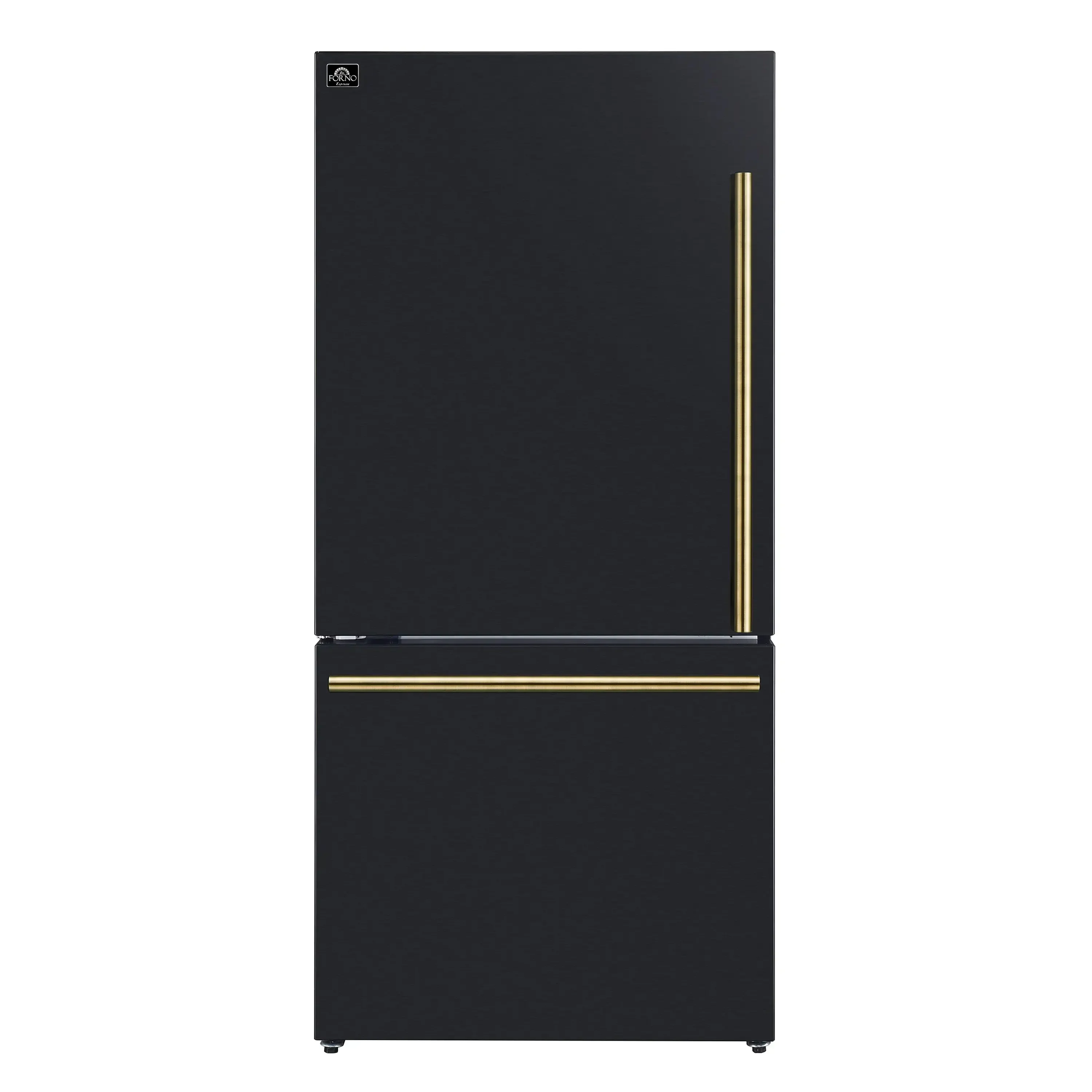 Forno 2-Piece Appliance Package - 30-Inch Electric Range and 31-Inch Refrigerator in Black with Antique Brass Handle (FBDL-003-12US) - Image 14