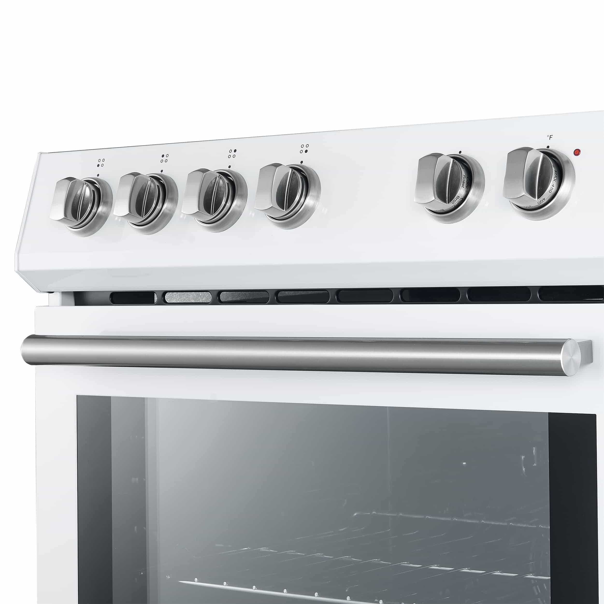 Forno 2-Piece Appliance Package - 30-Inch Electric Range and 31-Inch Refrigerator, Left Hinge in White with Antique Brass Handle (FBDL-003-08US) - Image 5