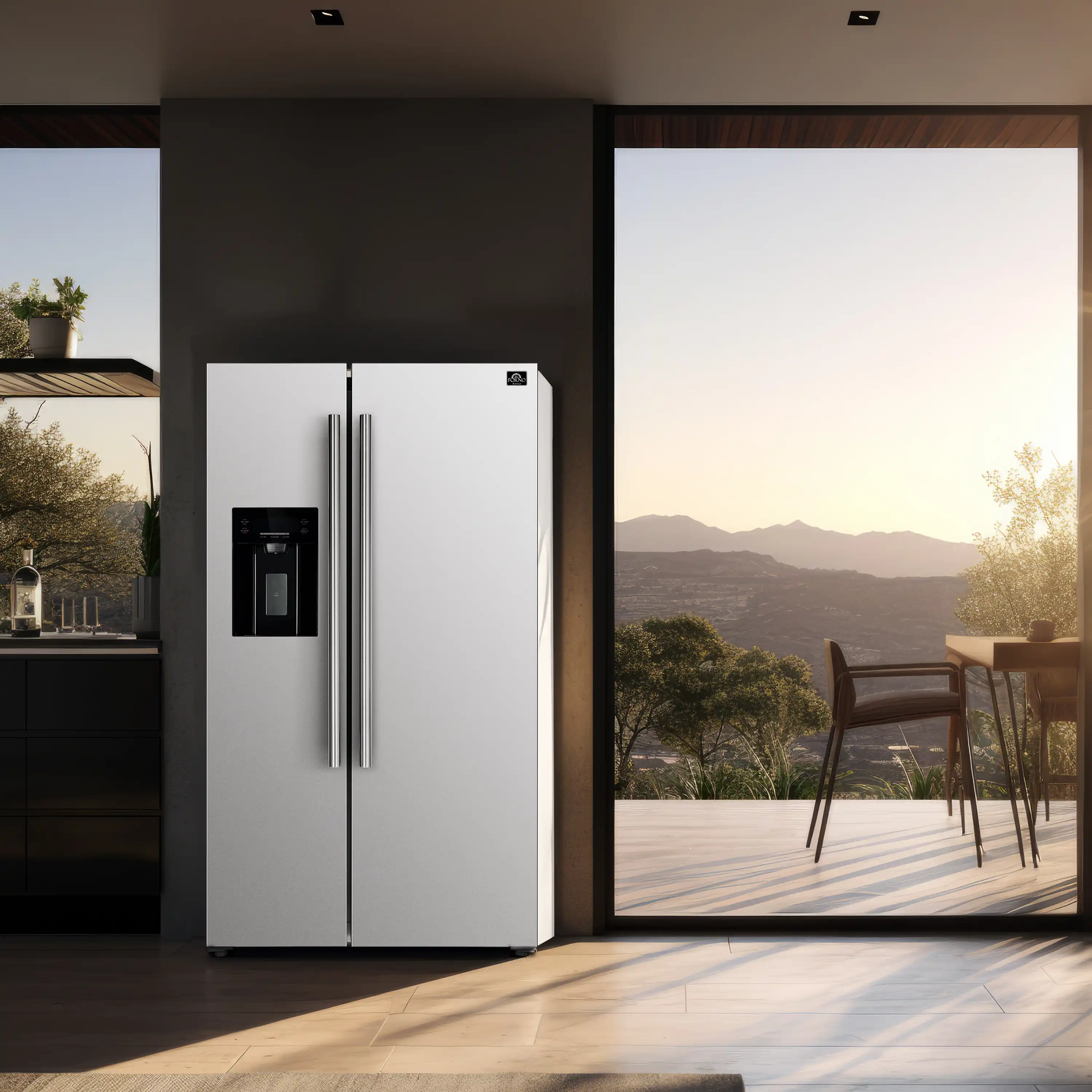 Forno 2-Piece Appliance Package - 30-Inch Electric Range and 36-Inch Side by Side Refrigerator in White with Antique Brass Handle (FBDL-003-10US) - Image 14