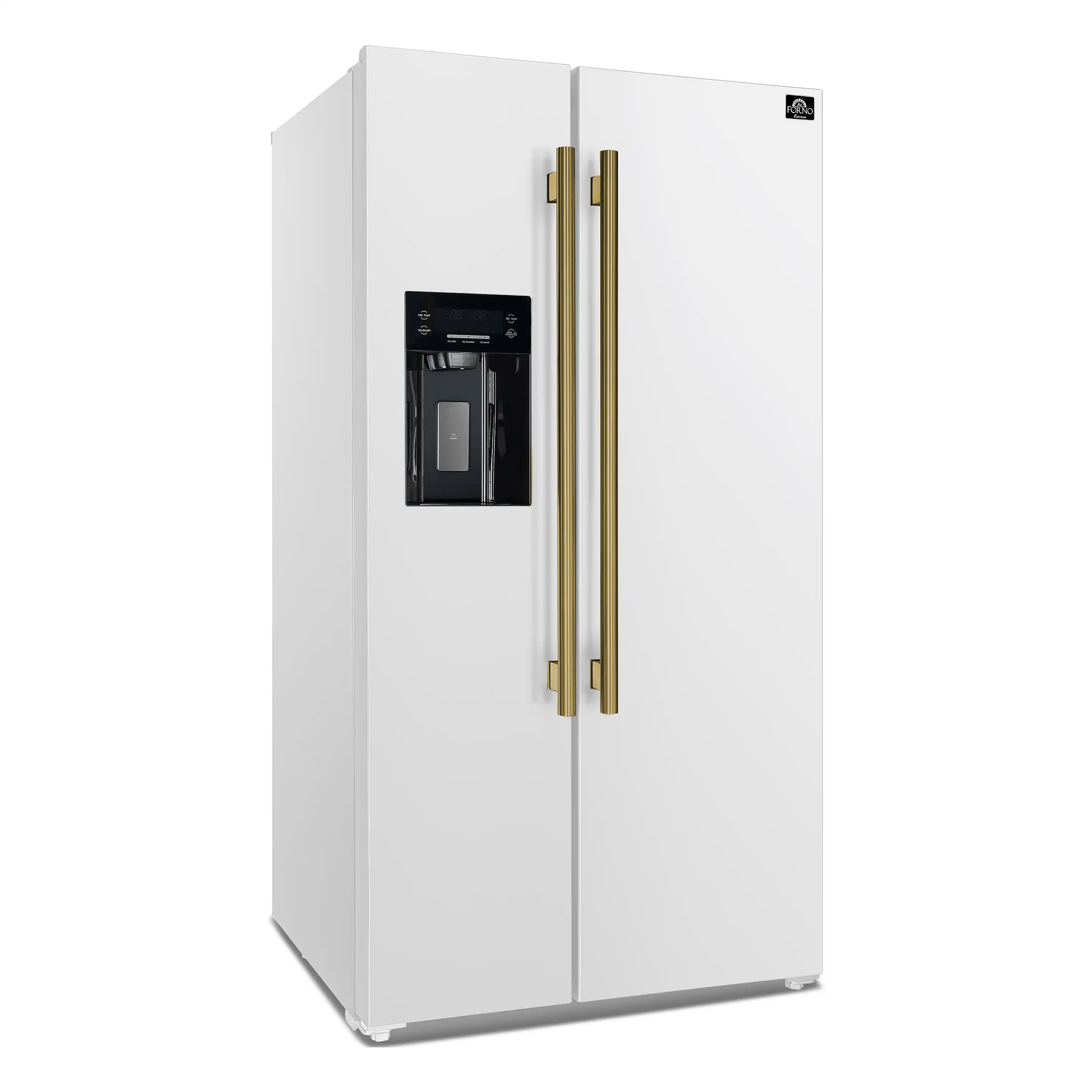 Forno 2-Piece Appliance Package - 30-Inch Electric Range and 36-Inch Side by Side Refrigerator in White with Antique Brass Handle (FBDL-003-10US) - Image 17