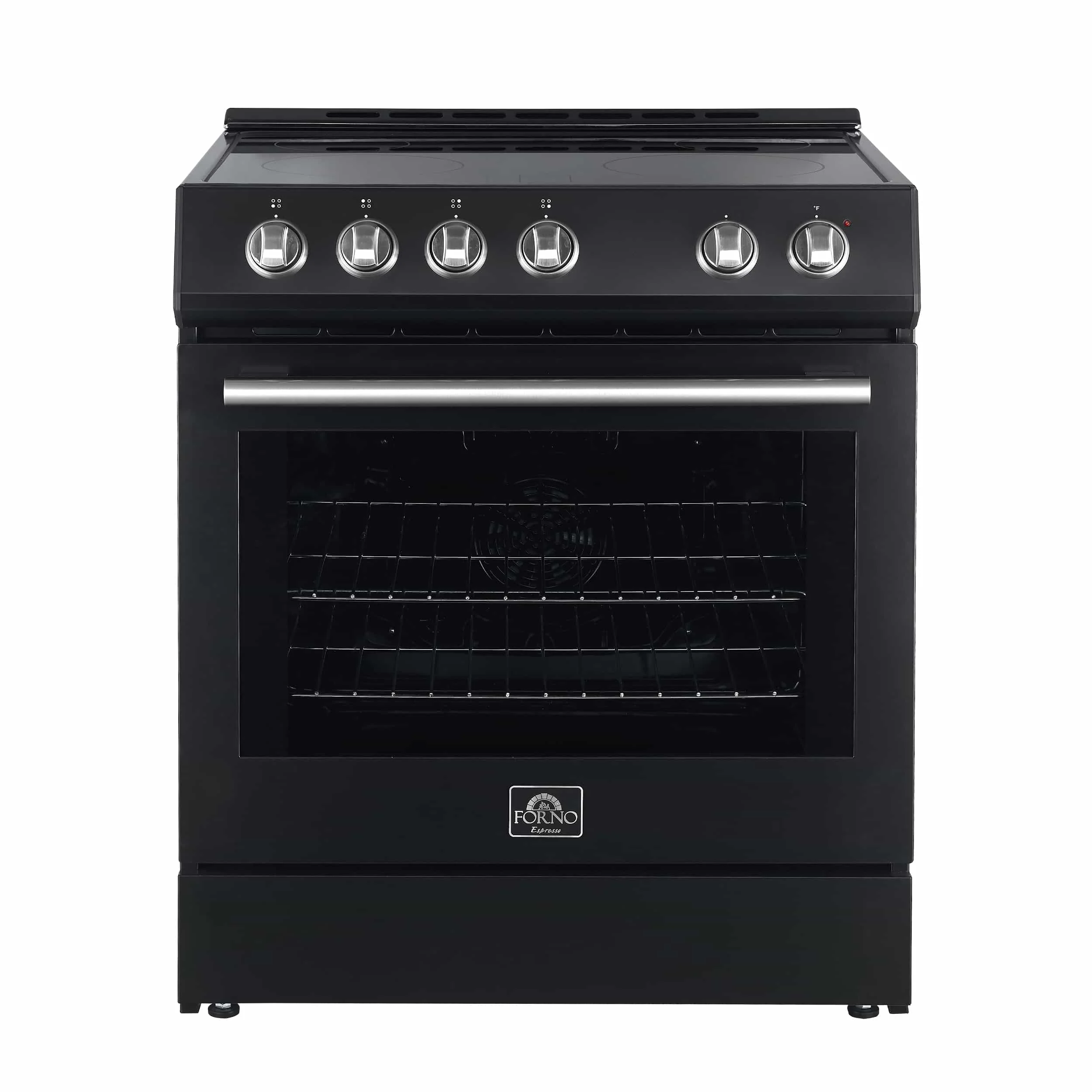 Forno 2-Piece Appliance Package - 30-Inch Electric Range and 36-Inch Side by Side Refrigerator with Water Dispenser in Black with Antique Brass Handle (FBDL-003-14US) - Image 4