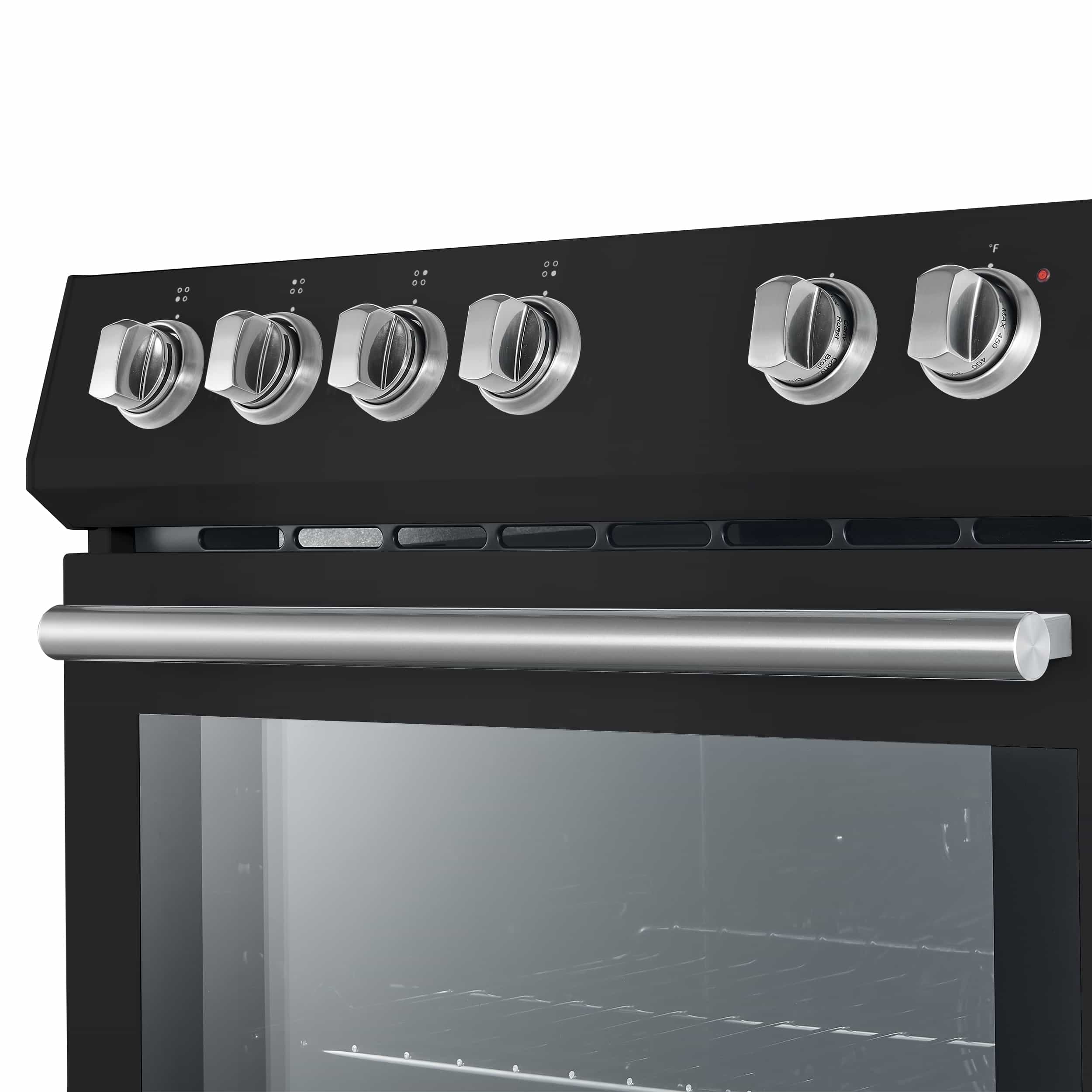 Forno 2-Piece Appliance Package - 30-Inch Electric Range and 36-Inch Side by Side Refrigerator with Water Dispenser in Black with Antique Brass Handle (FBDL-003-14US) - Image 5