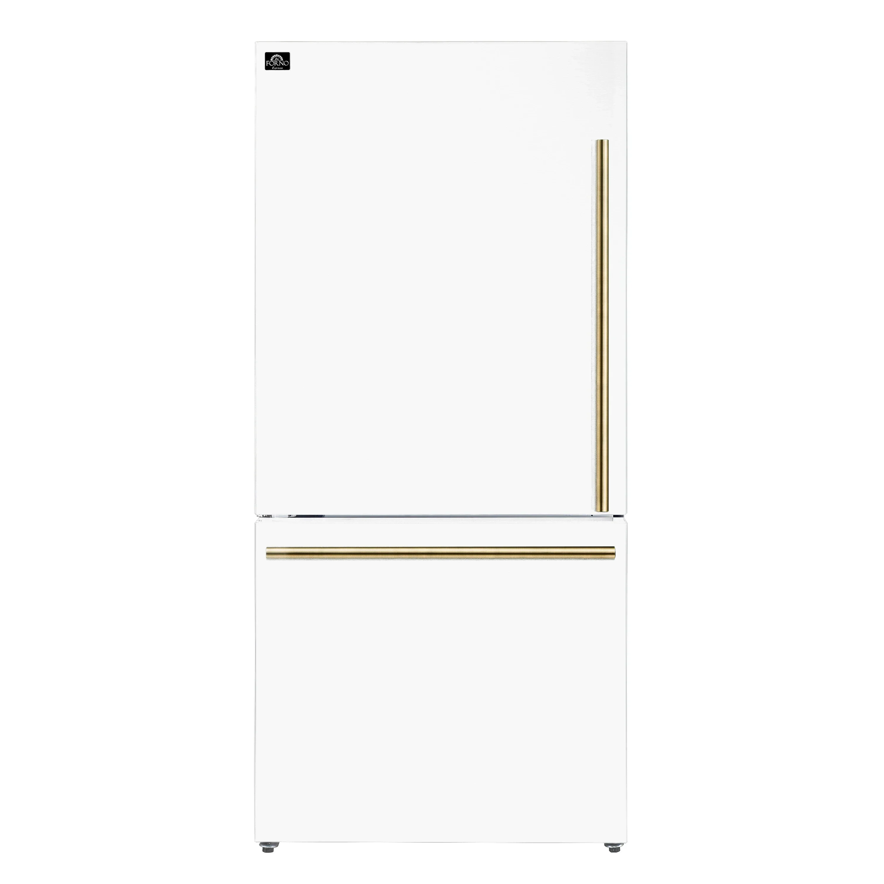 Forno 2-Piece Appliance Package - 30-Inch Induction Range and 31-Inch Refrigerator, Left Hinge in White with Antique Brass Handle (FBDL-015-07CAUS) - Image 10