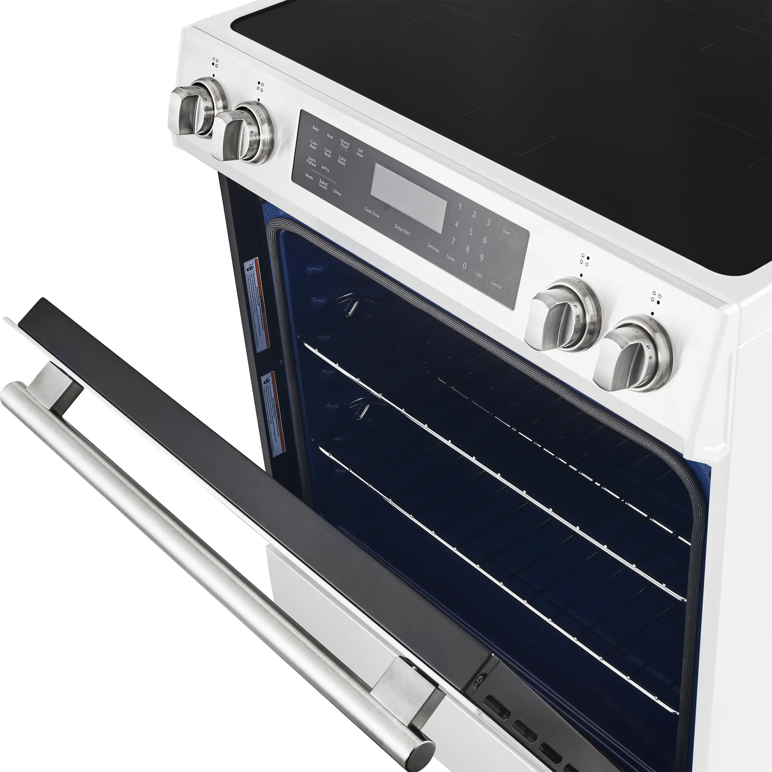 Forno 2-Piece Appliance Package - 30-Inch Induction Range and 31-Inch Refrigerator, Right Hinge in White with Antique Brass Handle (FBDL-015-06CAUS) - Image 9