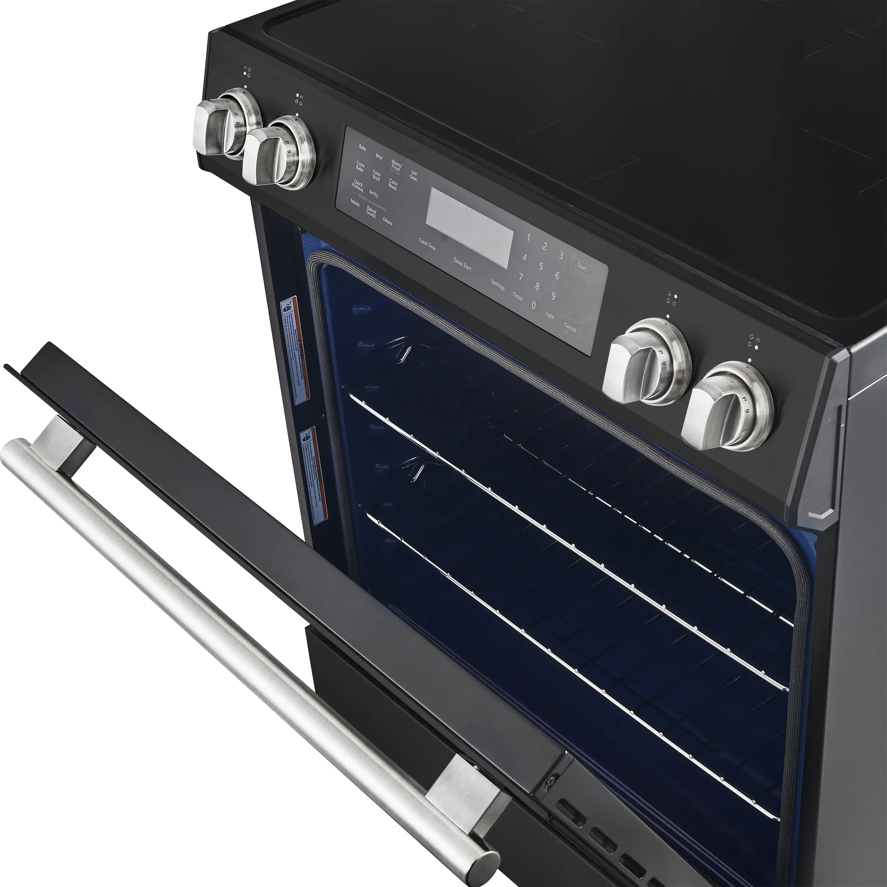 Forno 2-Piece Appliance Package - 30-Inch Induction Range and 36-Inch French Door Refrigerator in Black with Antique Brass Handle (FBDL-015-13CAUS) - Image 6