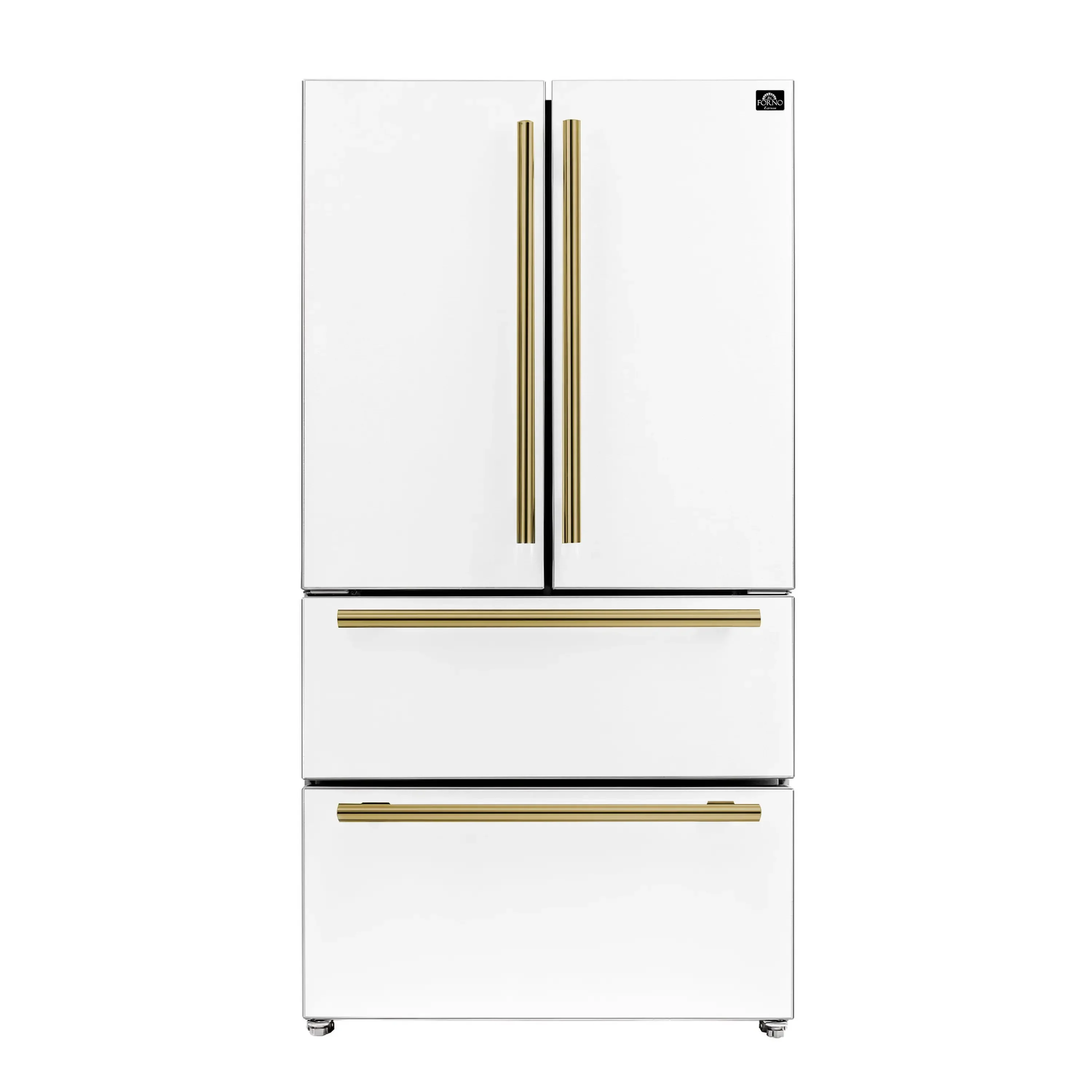 Forno 2-Piece Appliance Package - 30-Inch Induction Range and 36-Inch French Door Refrigerator in White with Antique Brass Handle (FBDL-015-08CAUS) - Image 10