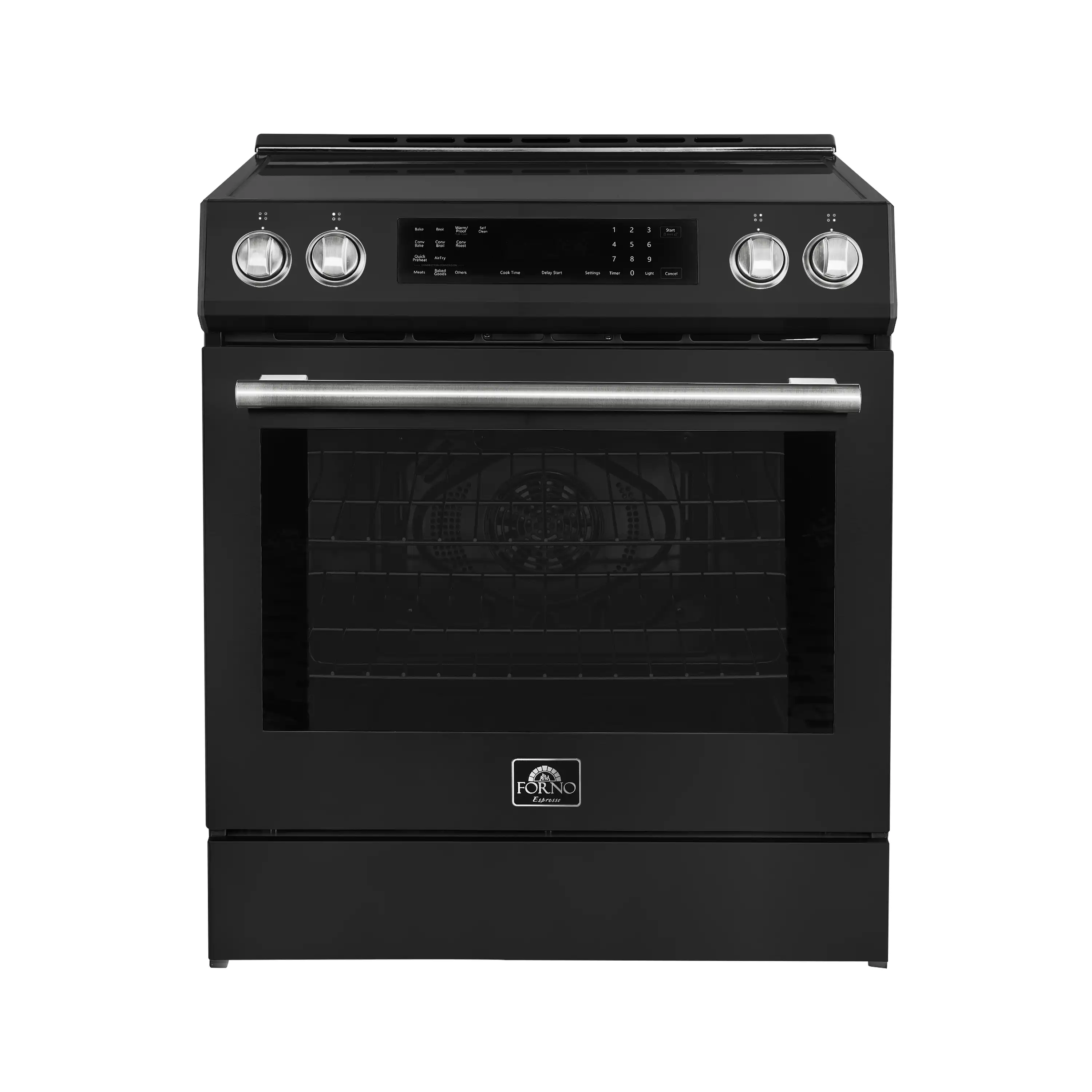Forno 2-Piece Appliance Package - 30-Inch Induction Range and 36-Inch Side by Side Refrigerator with Water Dispenser in Black with Antique Brass Handle (FBDL-015-14CAUS) - Image 4