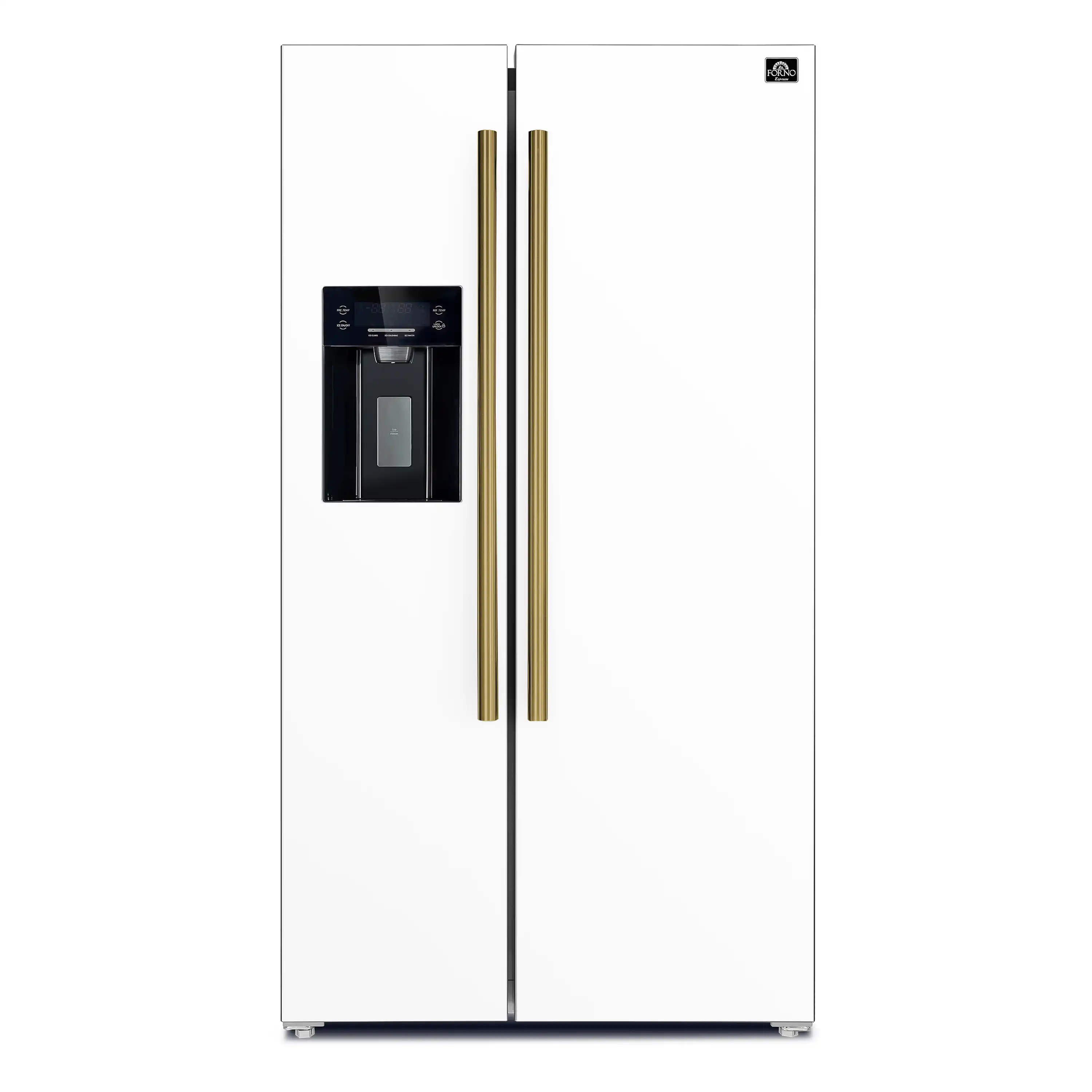 Forno 2-Piece Appliance Package - 30-Inch Induction Range and 36-Inch Side by Side Refrigerator with Water Dispenser in White with Antique Brass Handle (FBDL-015-09CAUS) - Image 10
