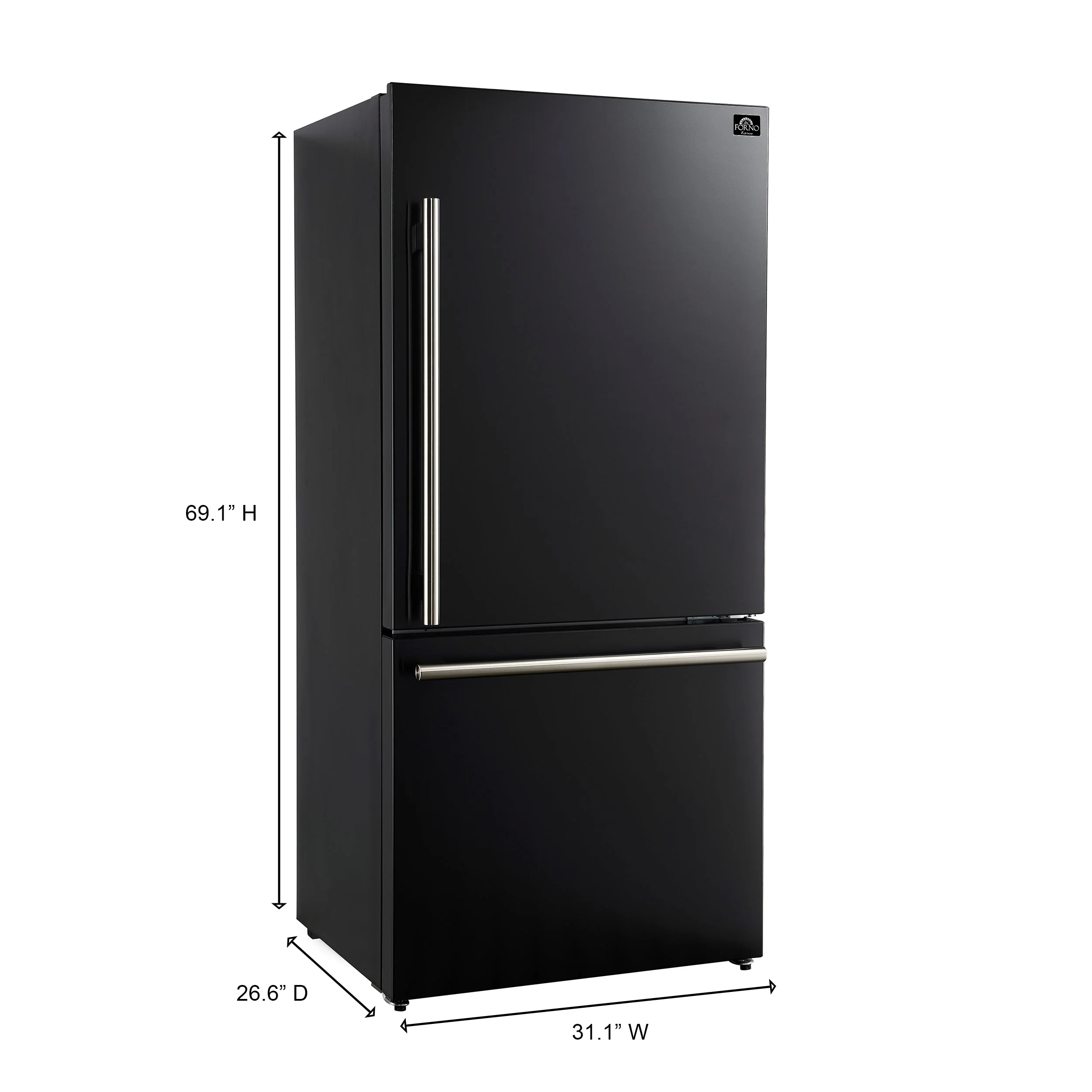 Forno 2-Piece Appliance Package - 30-Inch Slide-In Induction Range and 31-Inch Refrigerator, Right Hinge in Black with Antique Brass Handle (FBDL-014-11CAUS) - Image 24