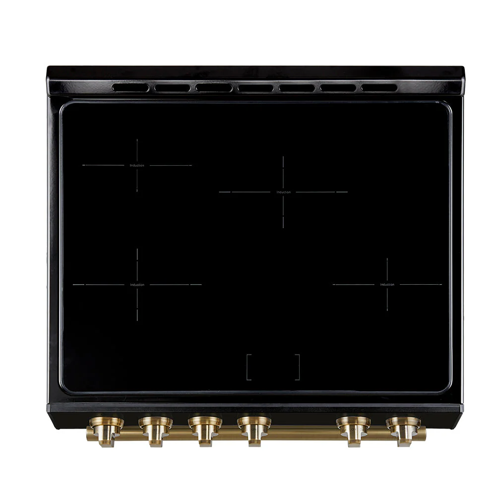 Forno 2-Piece Appliance Package - 30-Inch Slide-In Induction Range and 36-Inch French Door Refrigerator in Black with Antique Brass Handle (FBDL-014-13CAUS) - Image 7