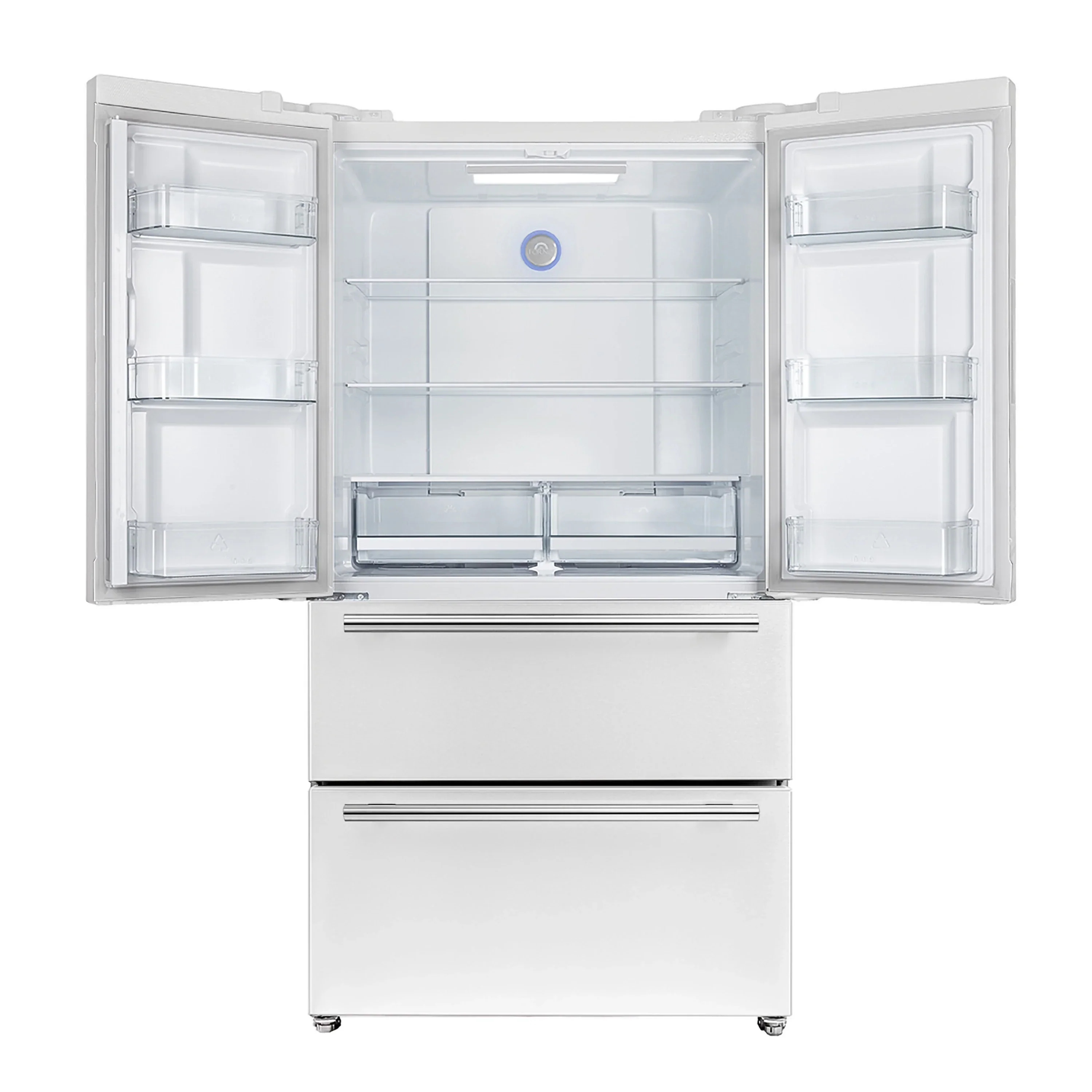 Forno 2-Piece Appliance Package - 30-Inch Slide-In Induction Range and 36-Inch French Door Refrigerator in White with Antique Brass Handle (FBDL-014-08CAUS) - Image 15