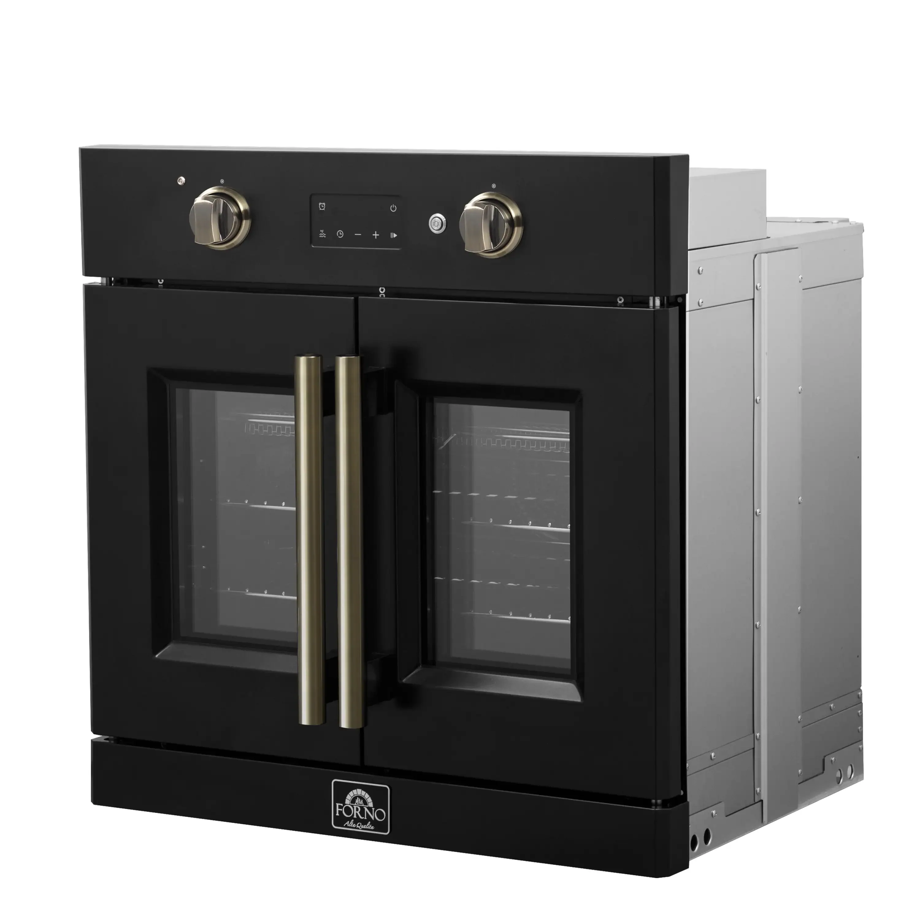 Forno 2-Piece Appliance Package - 30-Inch Single Wall Oven and 30-Inch Microwave in Black with Antique Brass Handle (FBDL-025-03CAUS - Image 3
