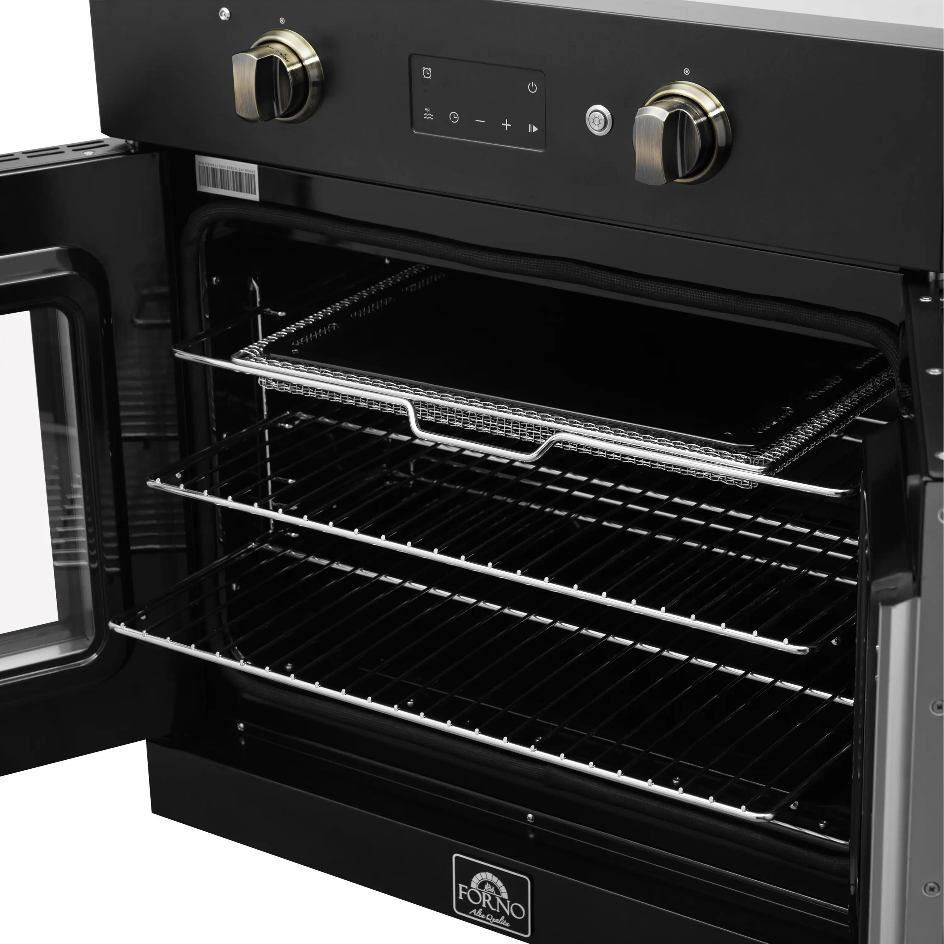 Forno 2-Piece Appliance Package - 30-Inch Single Wall Oven and 30-Inch Microwave in Black with Antique Brass Handle (FBDL-025-03CAUS - Image 8