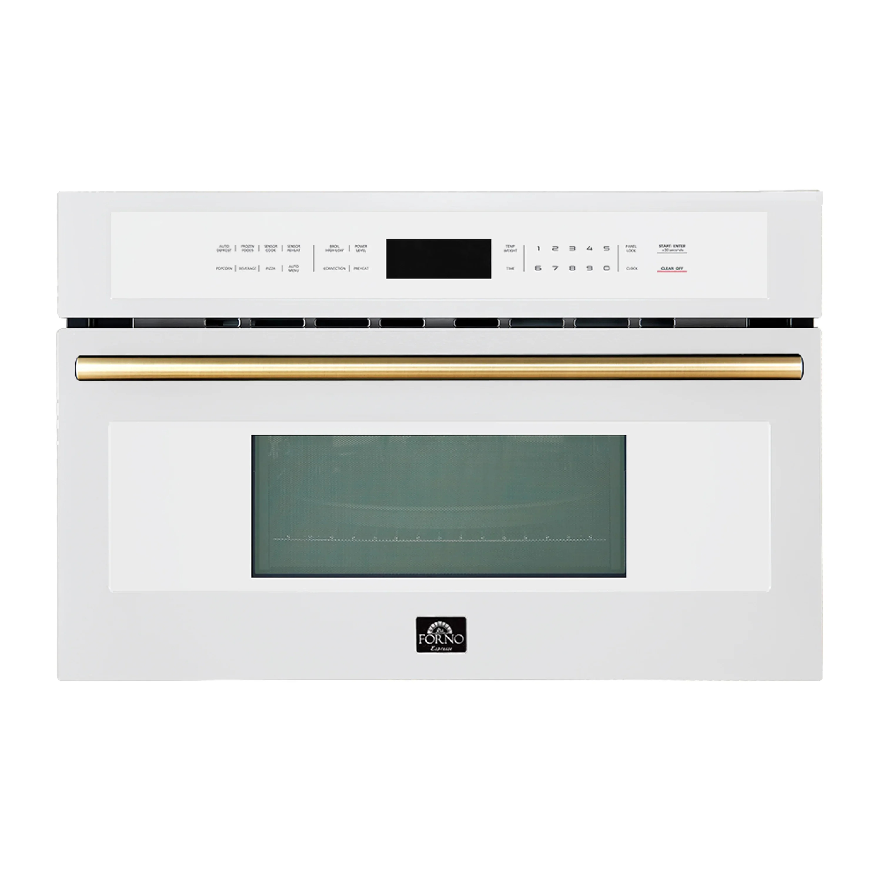 Forno 2-Piece Appliance Package - 30-Inch Single Wall Oven and 30-Inch Microwave in White with Antique Brass Handle (FBDL-025-02CAUS) - Image 9