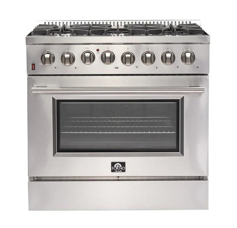 Forno 2-Piece Appliance Package - 36-Inch Dual Fuel Range and 60-Inch Built-In Refrigerator in Stainless Steel - Image 2
