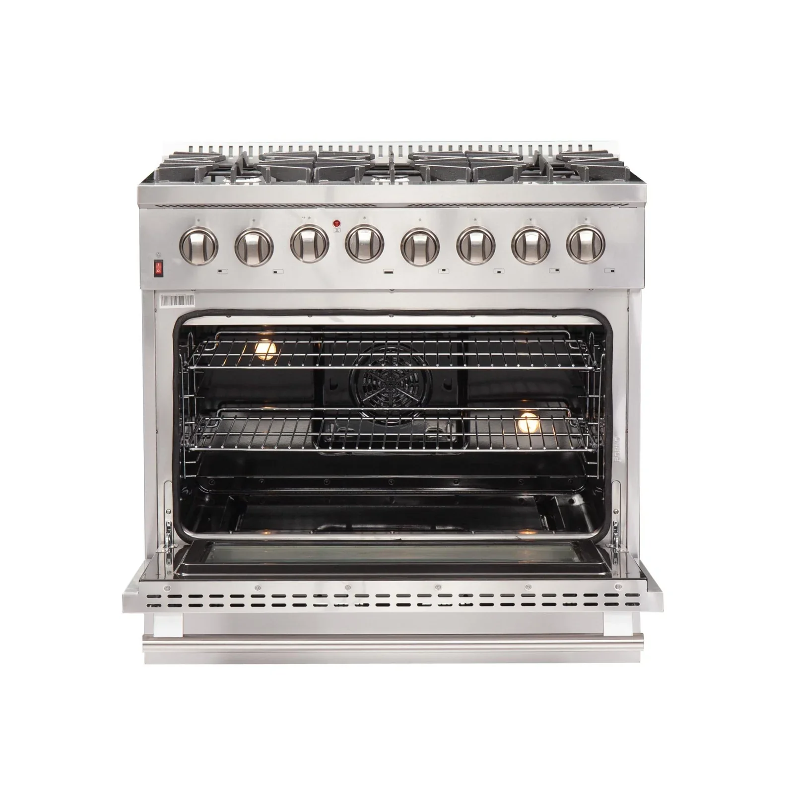 Forno 2-Piece Appliance Package - 36-Inch Dual Fuel Range and 60-Inch Built-In Refrigerator in Stainless Steel - Image 4