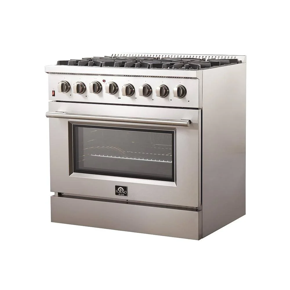Forno 2-Piece Appliance Package - 36-Inch Dual Fuel Range and 60-Inch Built-In Refrigerator in Stainless Steel - Image 5